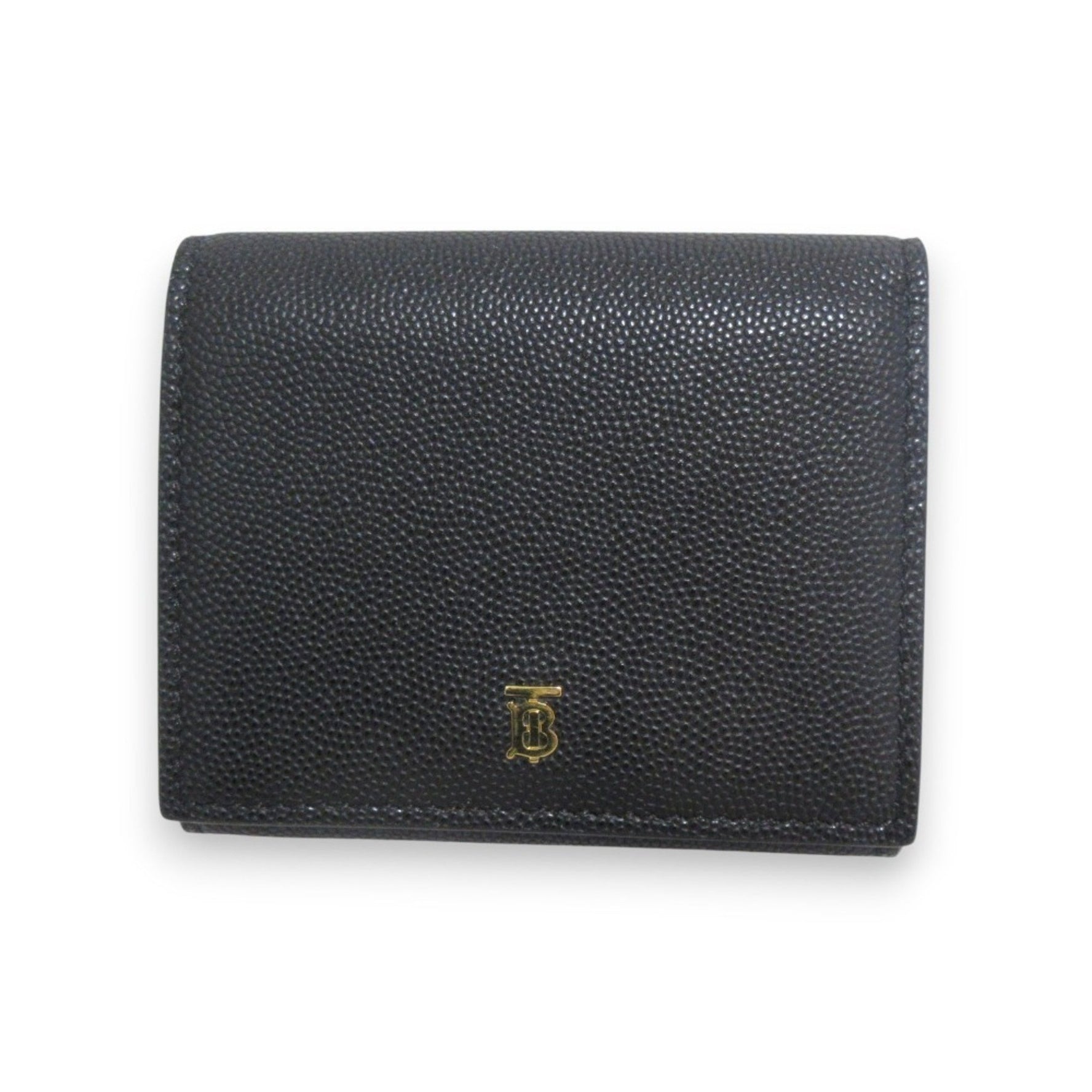 BURBERRY Thomas TB logo leather double hook bi-fold wallet compact ladies