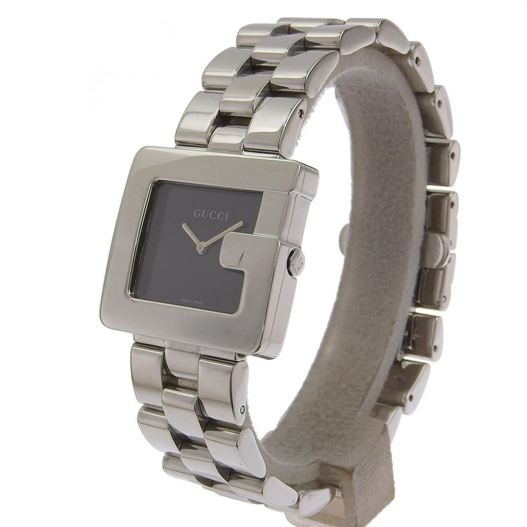 GUCCI Watch Stainless Steel Swiss Made Quartz Analog Display Black Dial Ladies