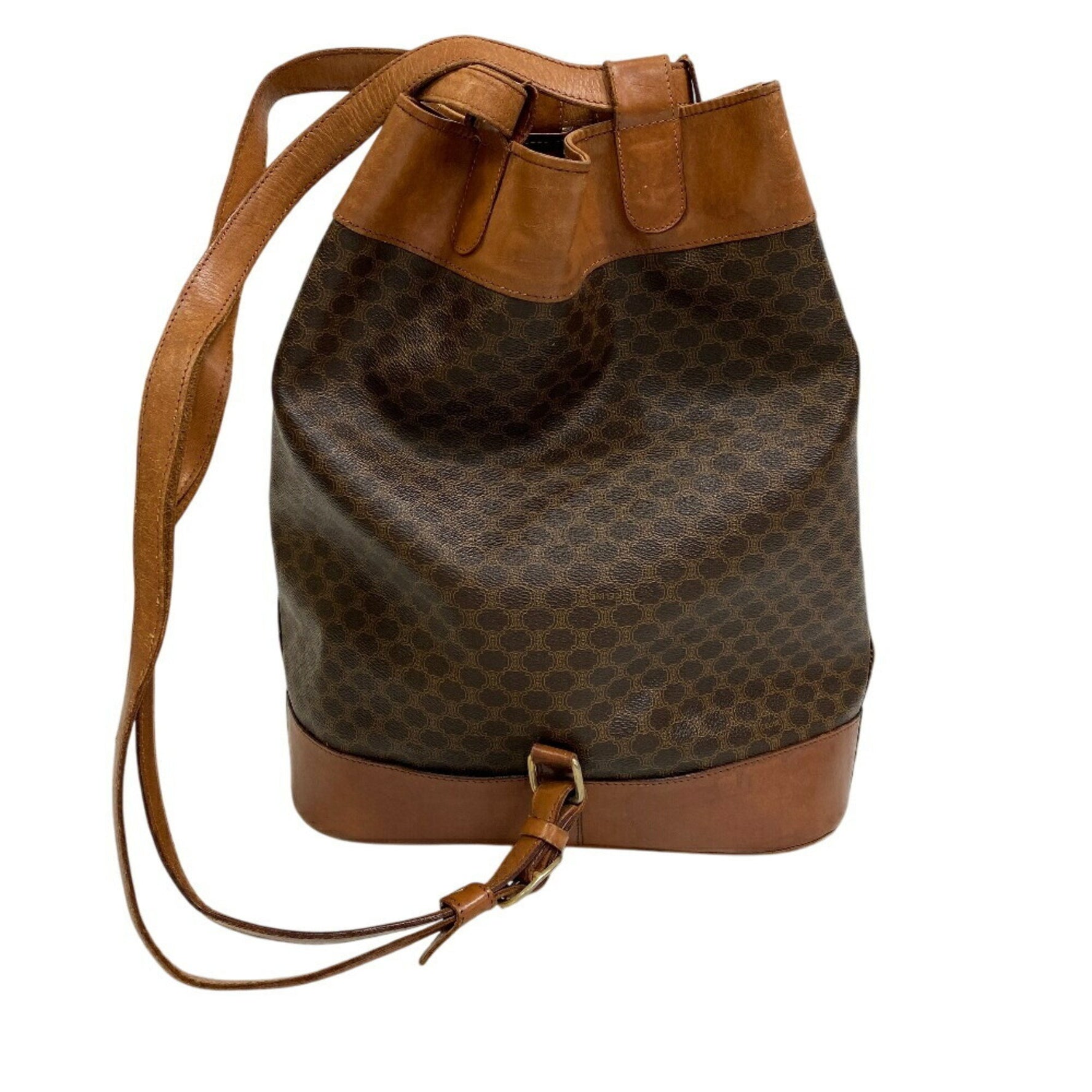 CELINE Macadam Pattern Backpack/Daypack, Brown, Unisex