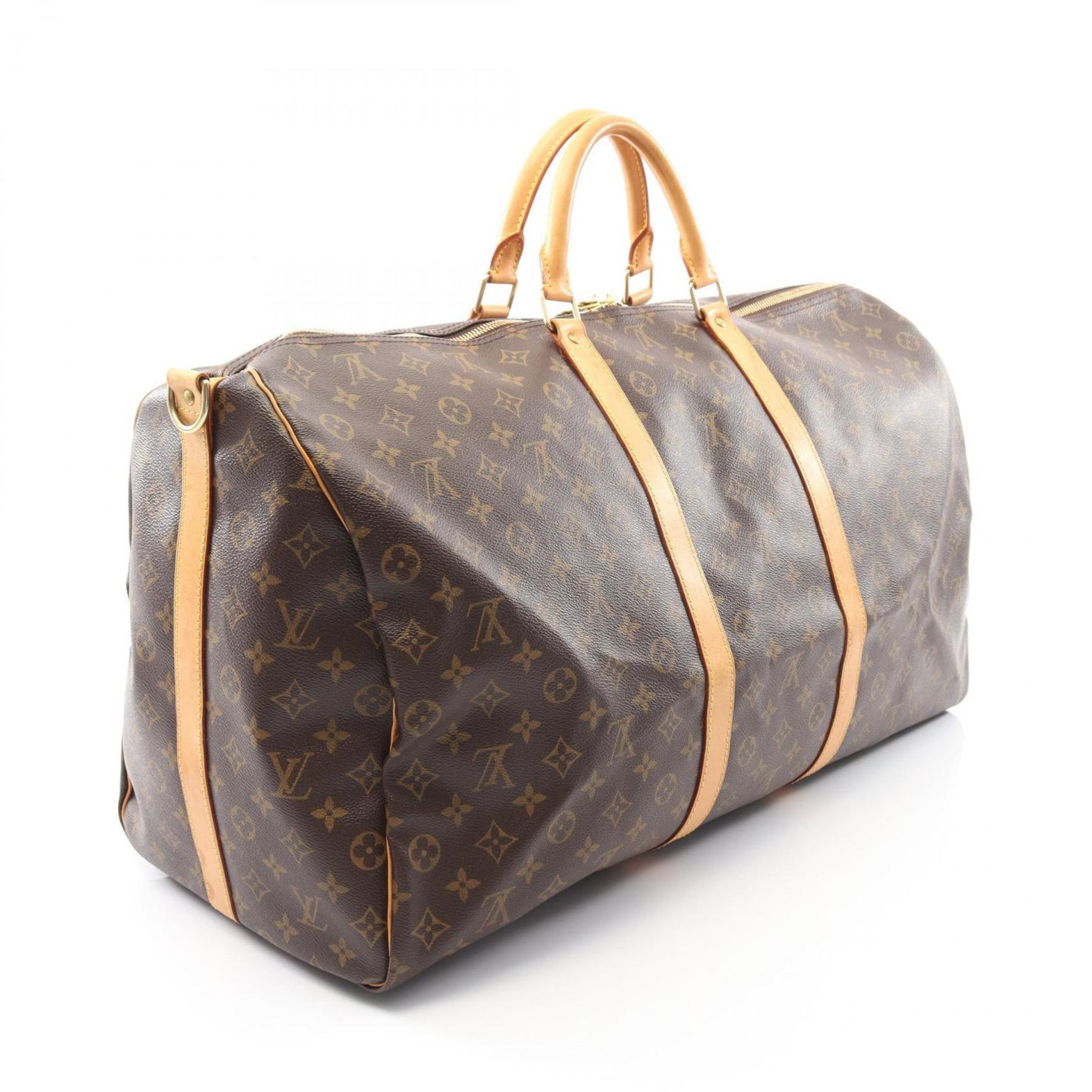 Louis Vuitton Keepall Bandouliere 60 Boston Bag, Coated Canvas and Leather, Monogram, Brown, Men's