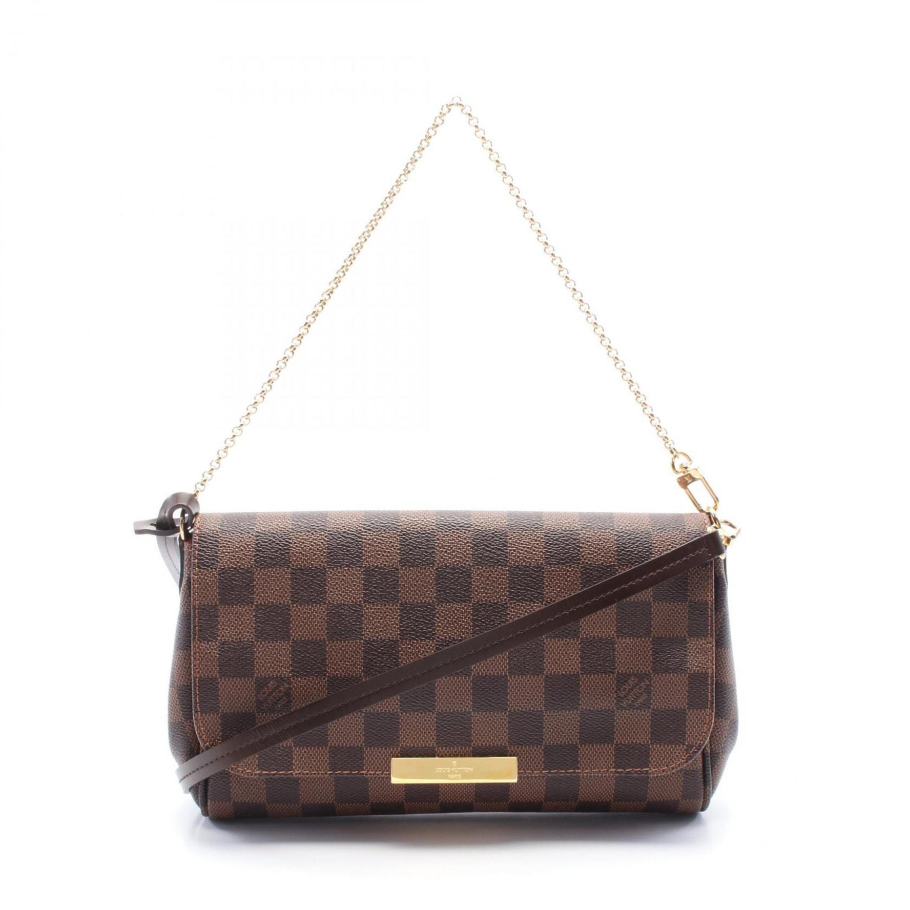 Louis Vuitton Favorite MM Handbag Coated Canvas Leather Damier Brown