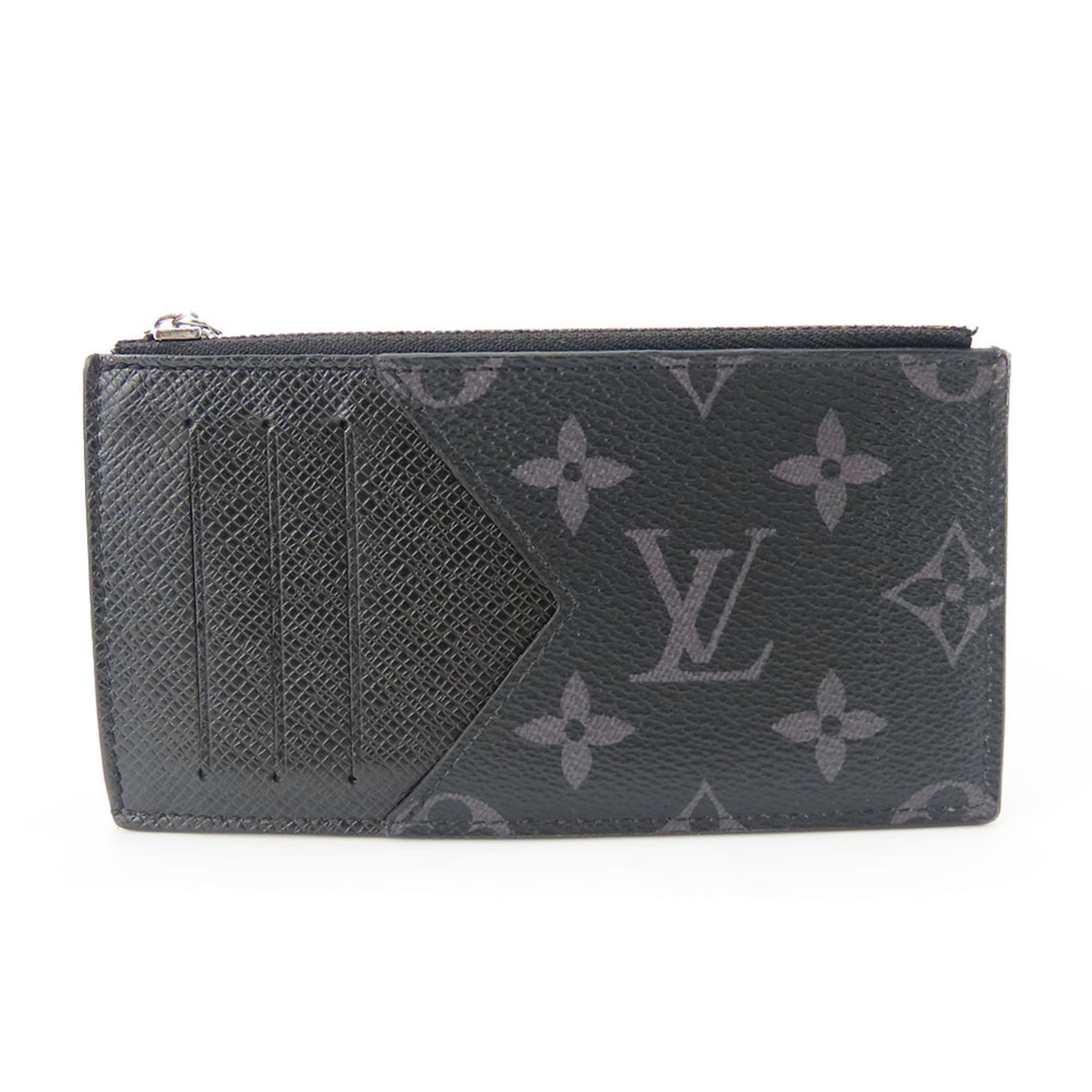 Louis Vuitton Wallets & Coin Cases Card Holders Taiga Monogram Eclipse Ardoise Black Business Holder Case Purse