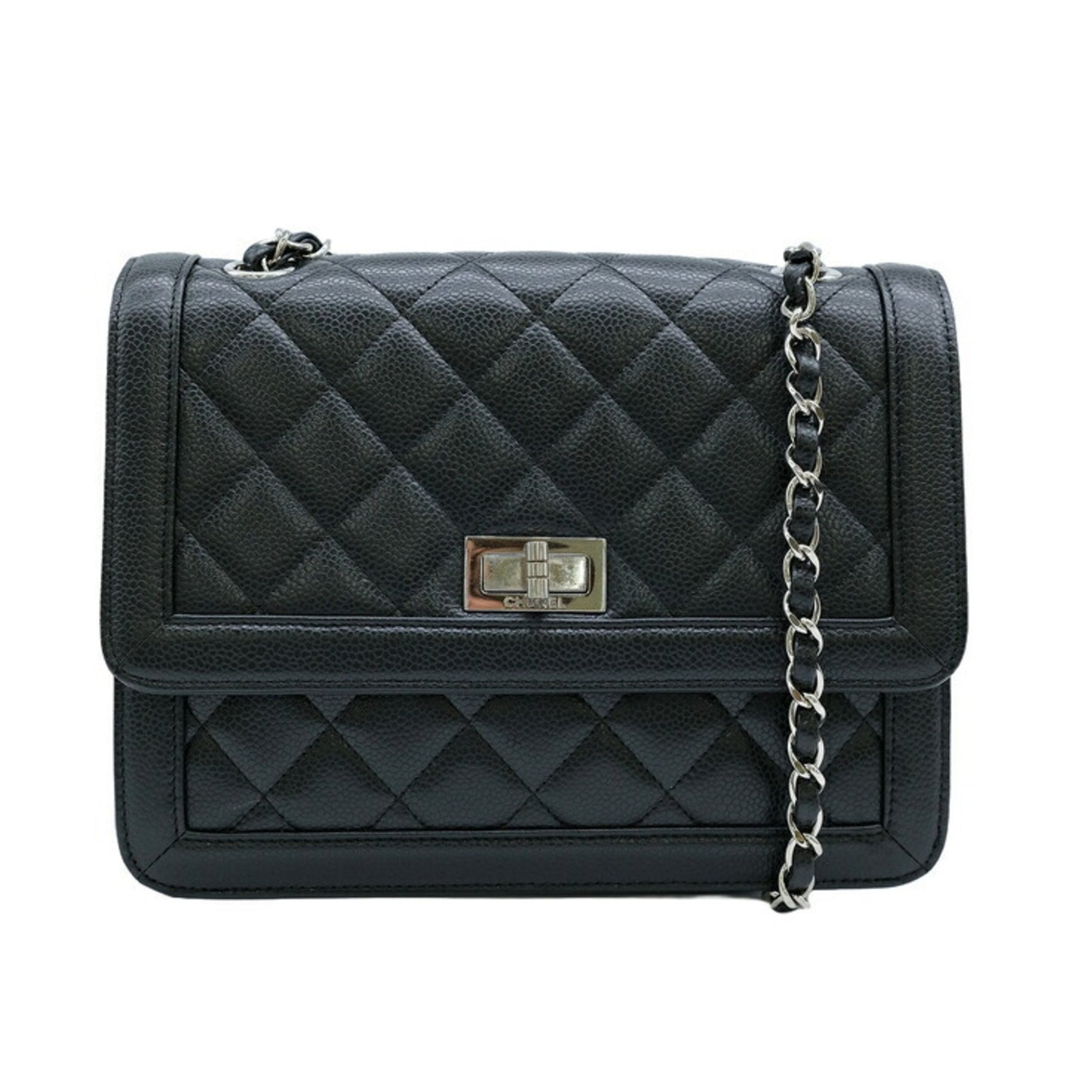 CHANEL Caviar Skin 2.55 Shoulder Chain Seal Included
