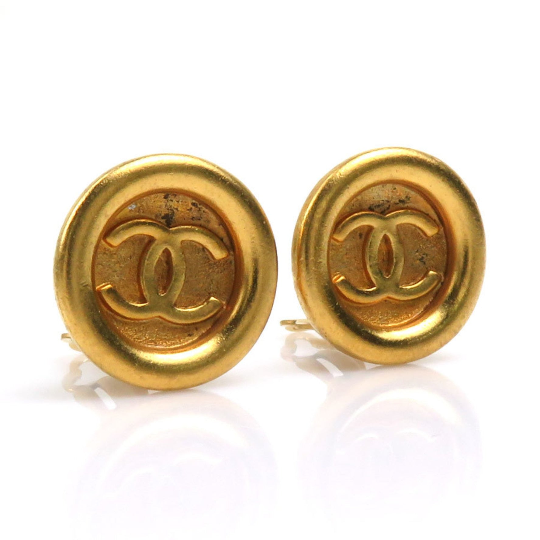 CHANEL Coco Mark Metal Earrings