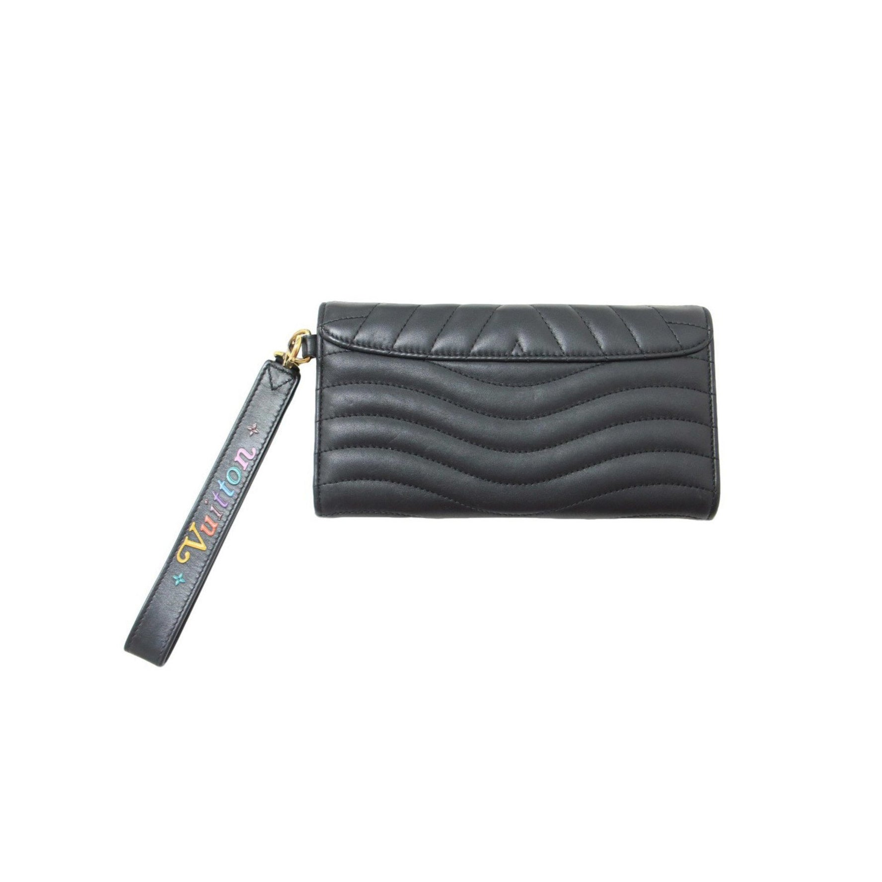 Louis Vuitton New Wave Long Wallet Bi-fold Strap Quilted Leather