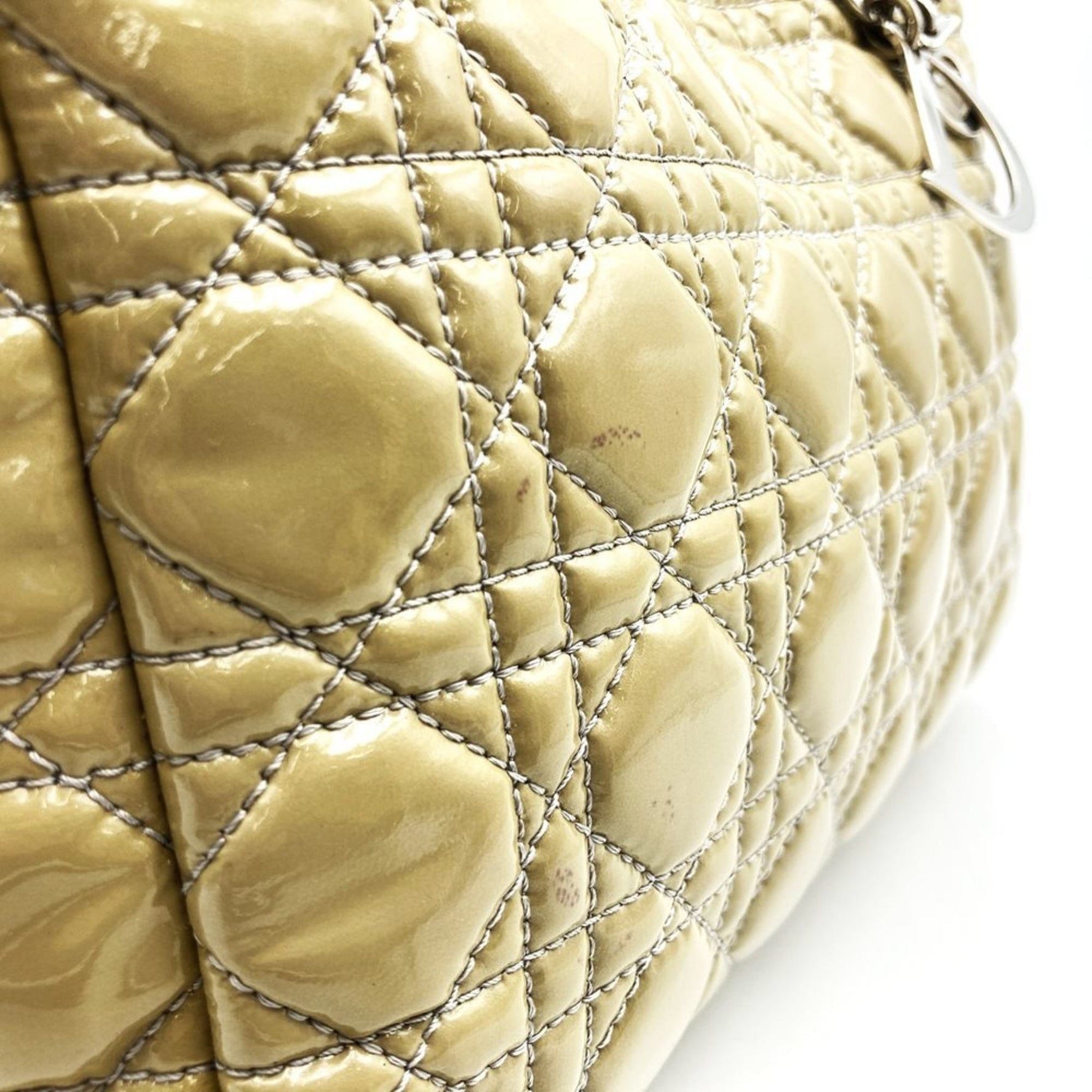 Christian Dior Dior Tote Bag Shoulder Patent Leather Cannage Stitch