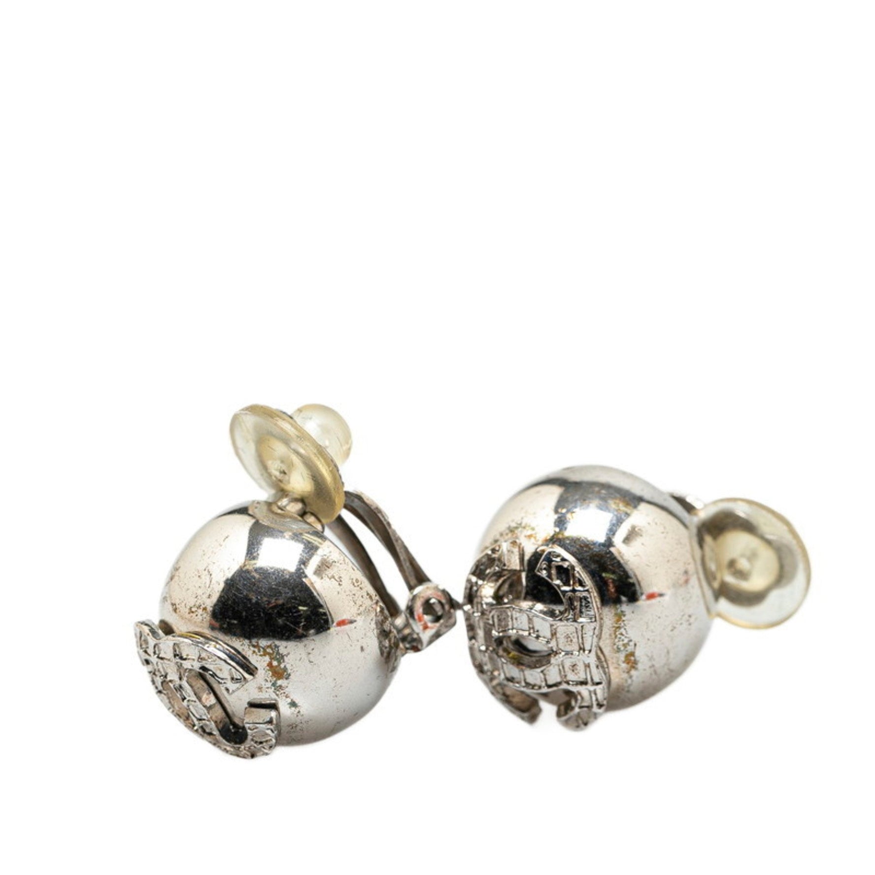 Chanel Coco Mark Ball Earrings Metal