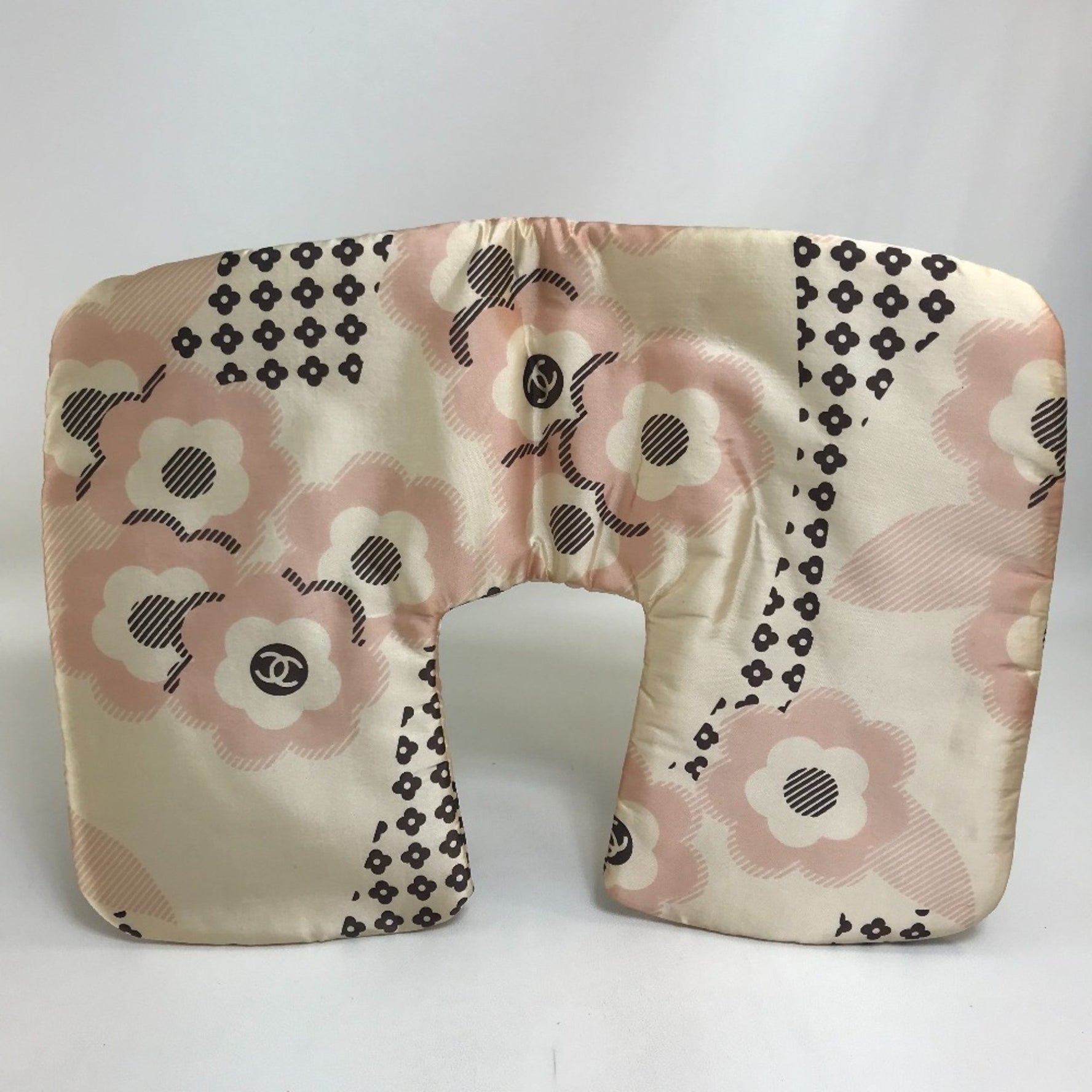 CHANEL Camellia Eye Mask, Pouch, and Pillow Set, Travel Case, Nylon