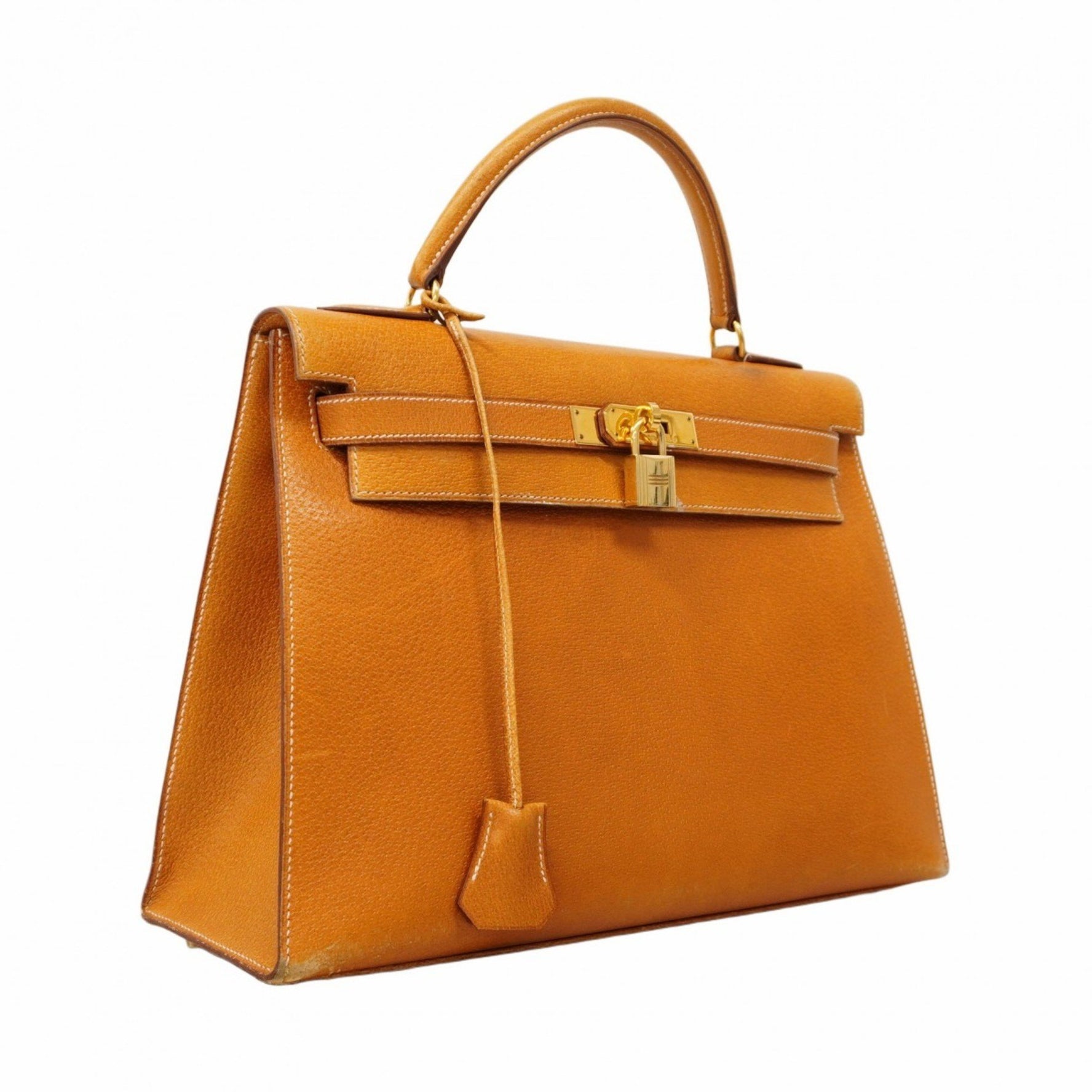 Hermes Hermès Kelly 32 Handbag, Brown Pork Leather, XX Stamped, Women's