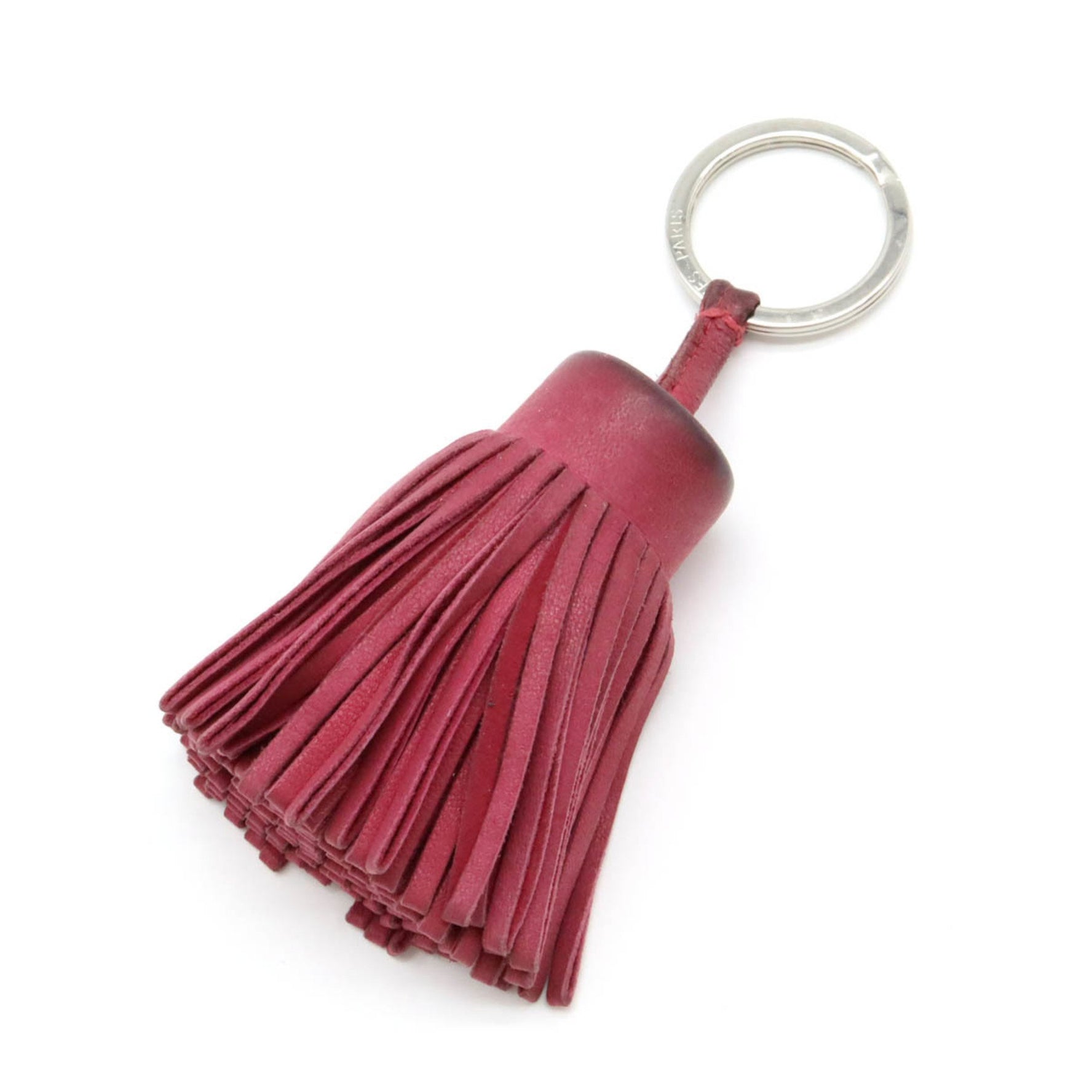 HERMES Carmen Key Ring Holder Tassel Charm Leather
