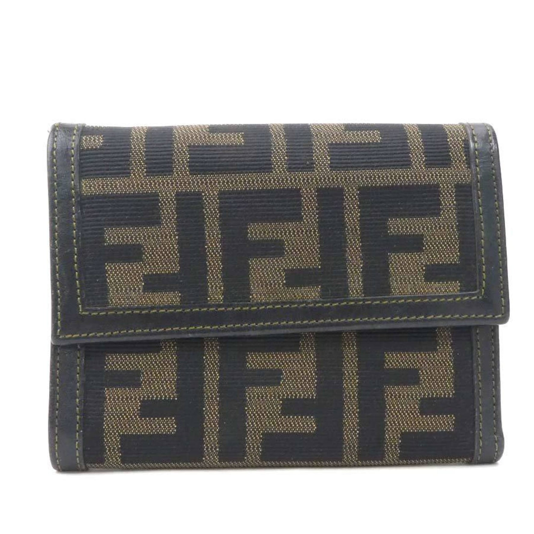 FENDI Tri-fold Wallet Zucca Canvas