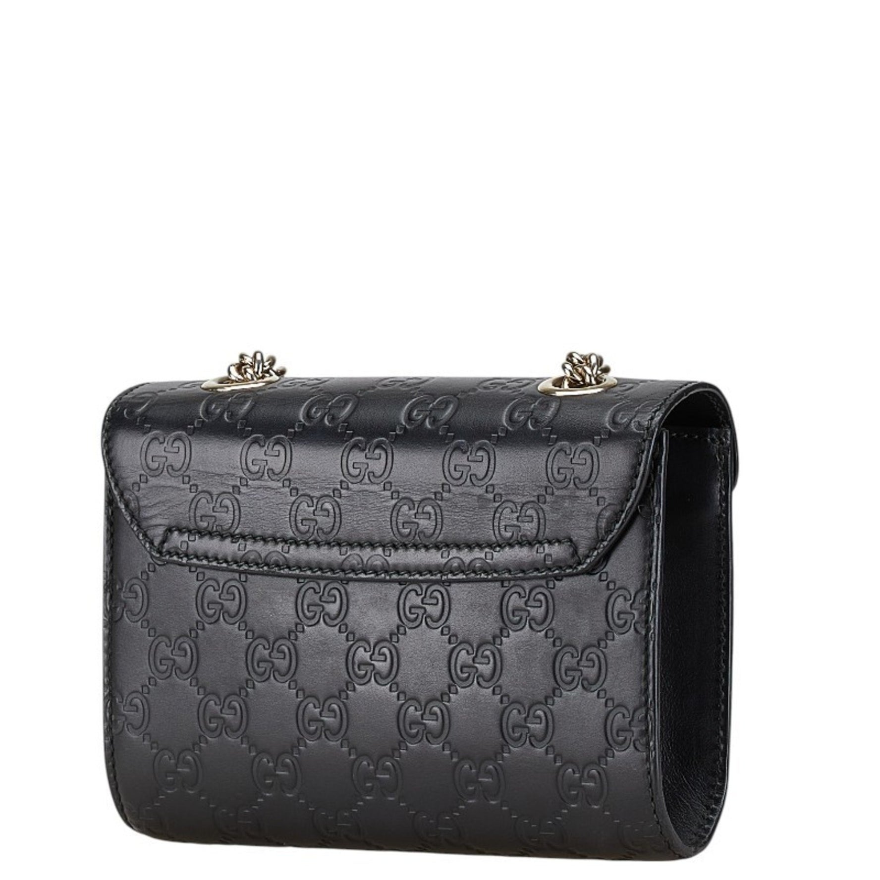Gucci Guccissima Emily Horsebit Chain Shoulder Bag Leather