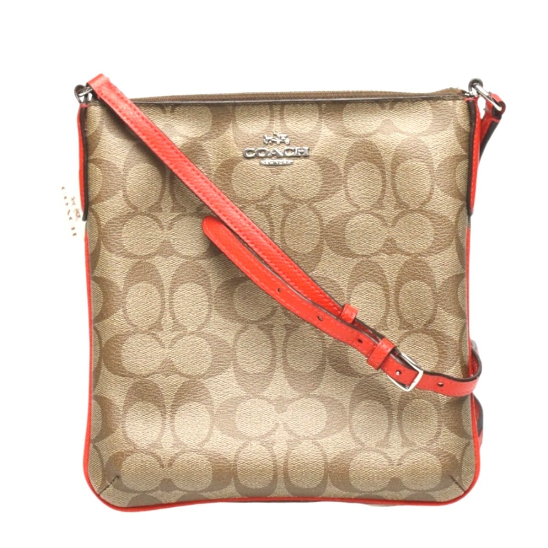 Coach Shoulder Bag CC Canvas Signature Leather