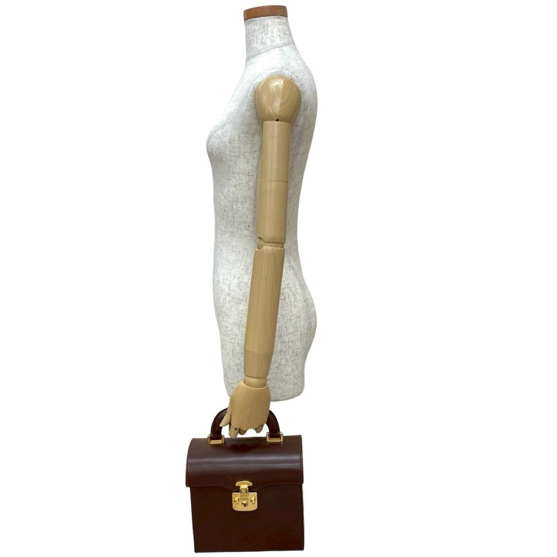 GUCCI Old Ladylock Leather Vanity Bag