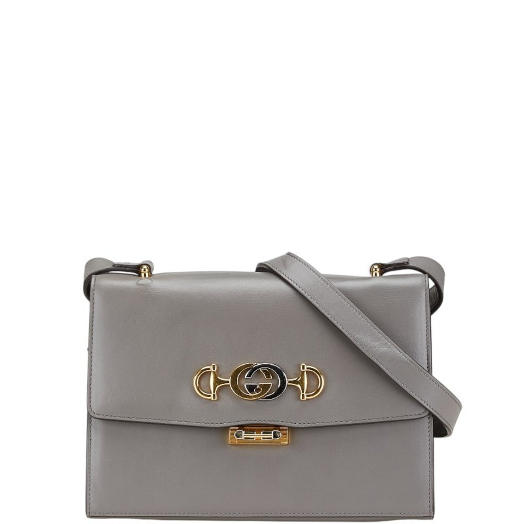 Gucci Zumi Shoulder Bag Grey Leather