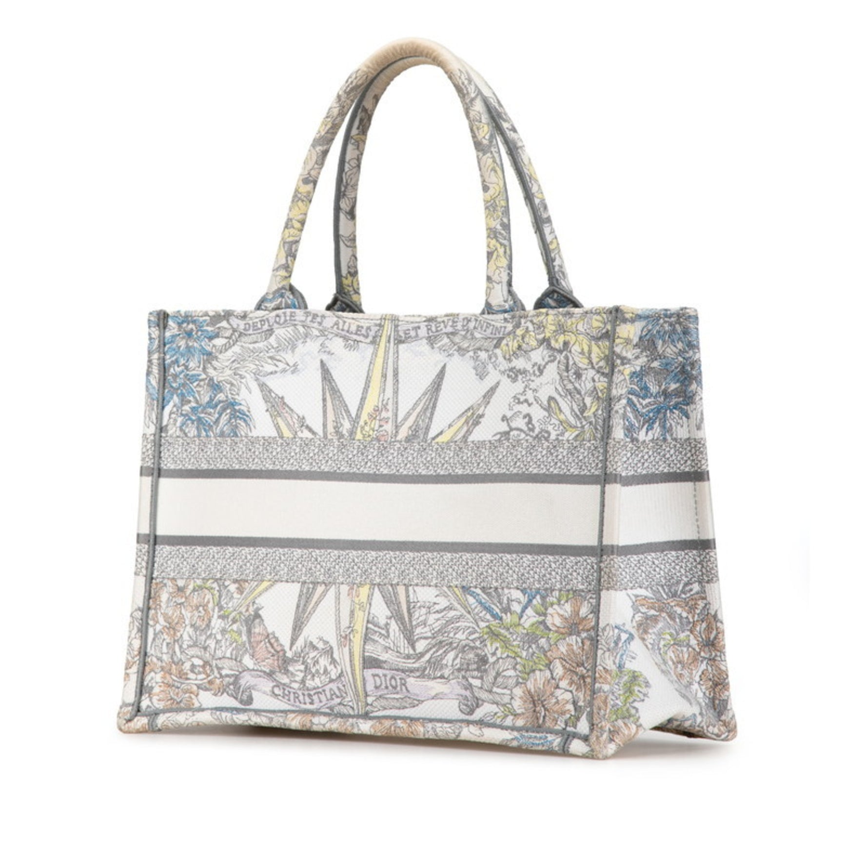 Christian Dior Dior Reve d'Anfini Book Tote Bag White Multicolor Jacquard