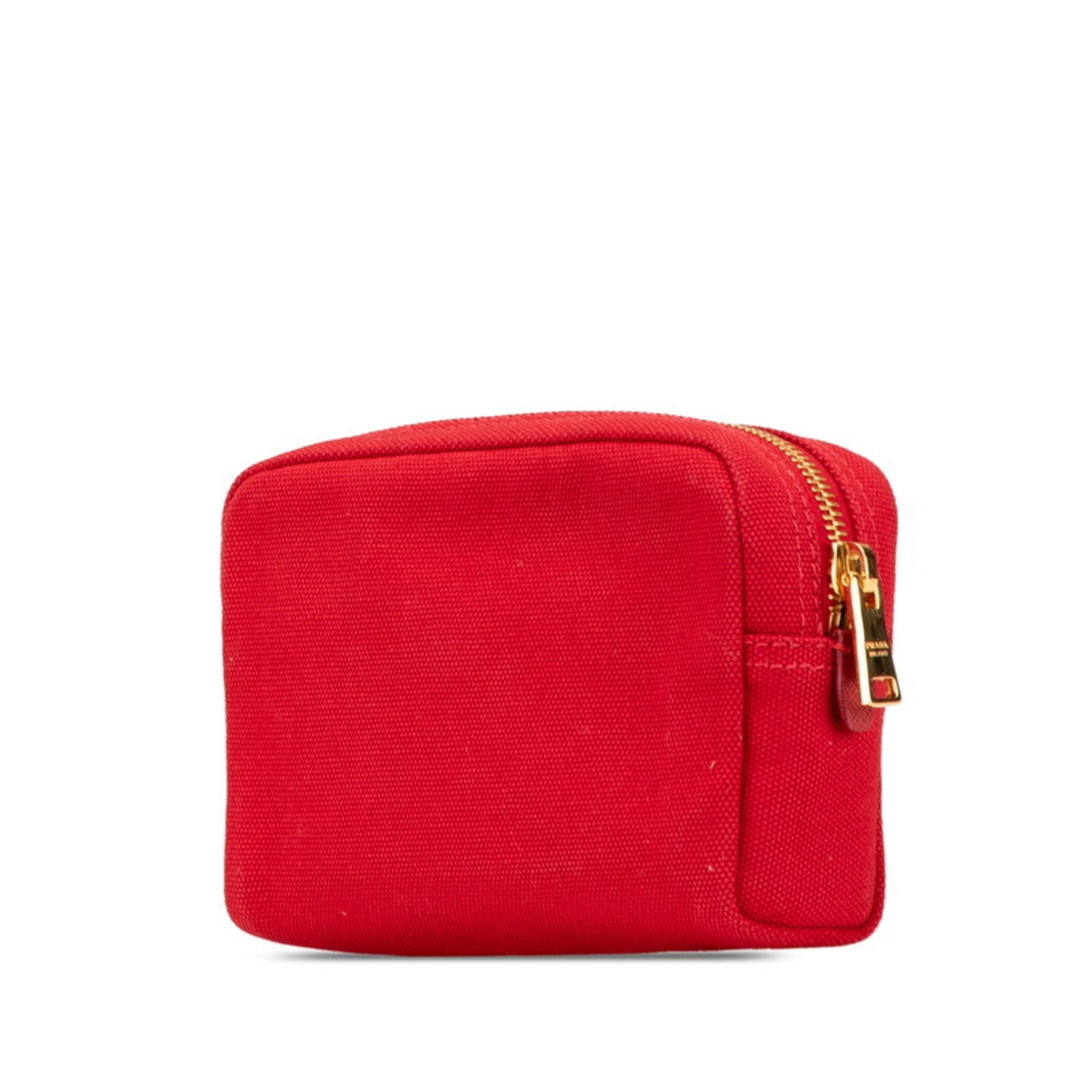 Prada Canapa Pouch Rosso Red Canvas Leather