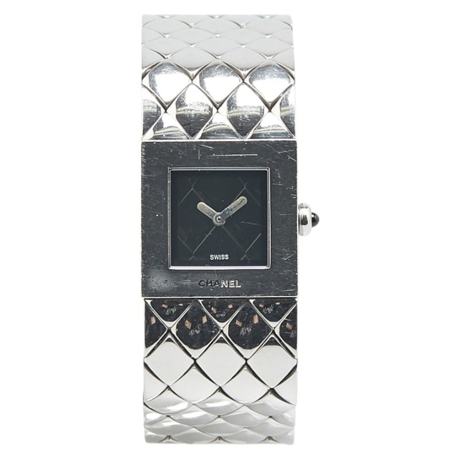 Chanel Matelasse Watch Quartz Black Dial Stainless Steel