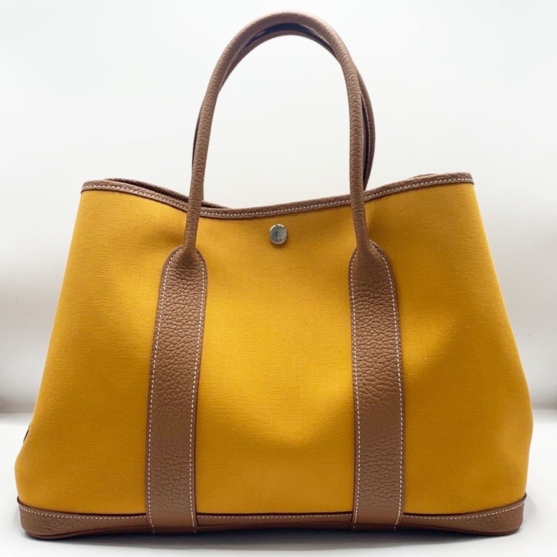 Hermes Garden PM C stamp Saffron x Gold Toile Officier Negonda Tote Bag