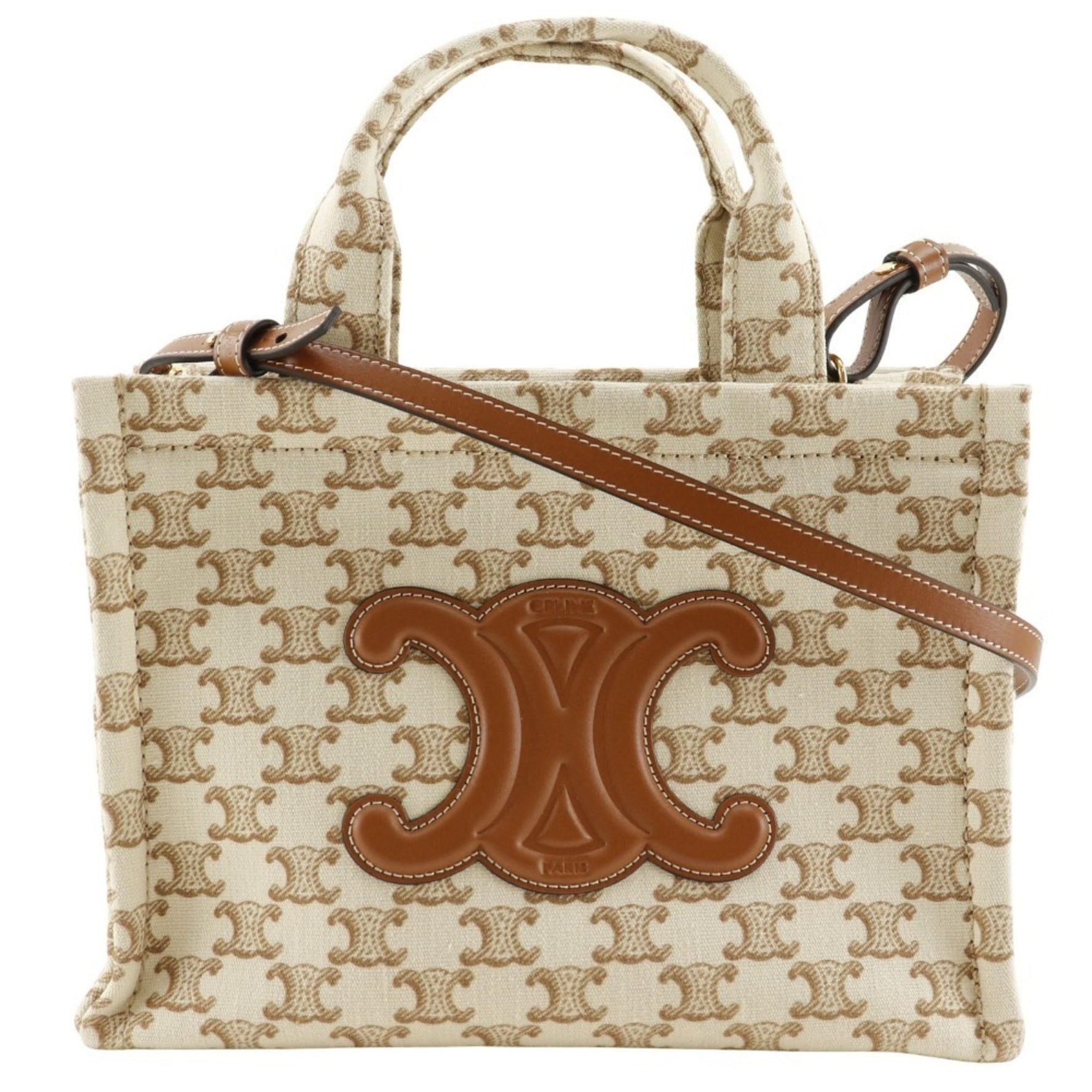 CELINE Triomphe Small Hippo Thais Handbag Shoulder Canvas