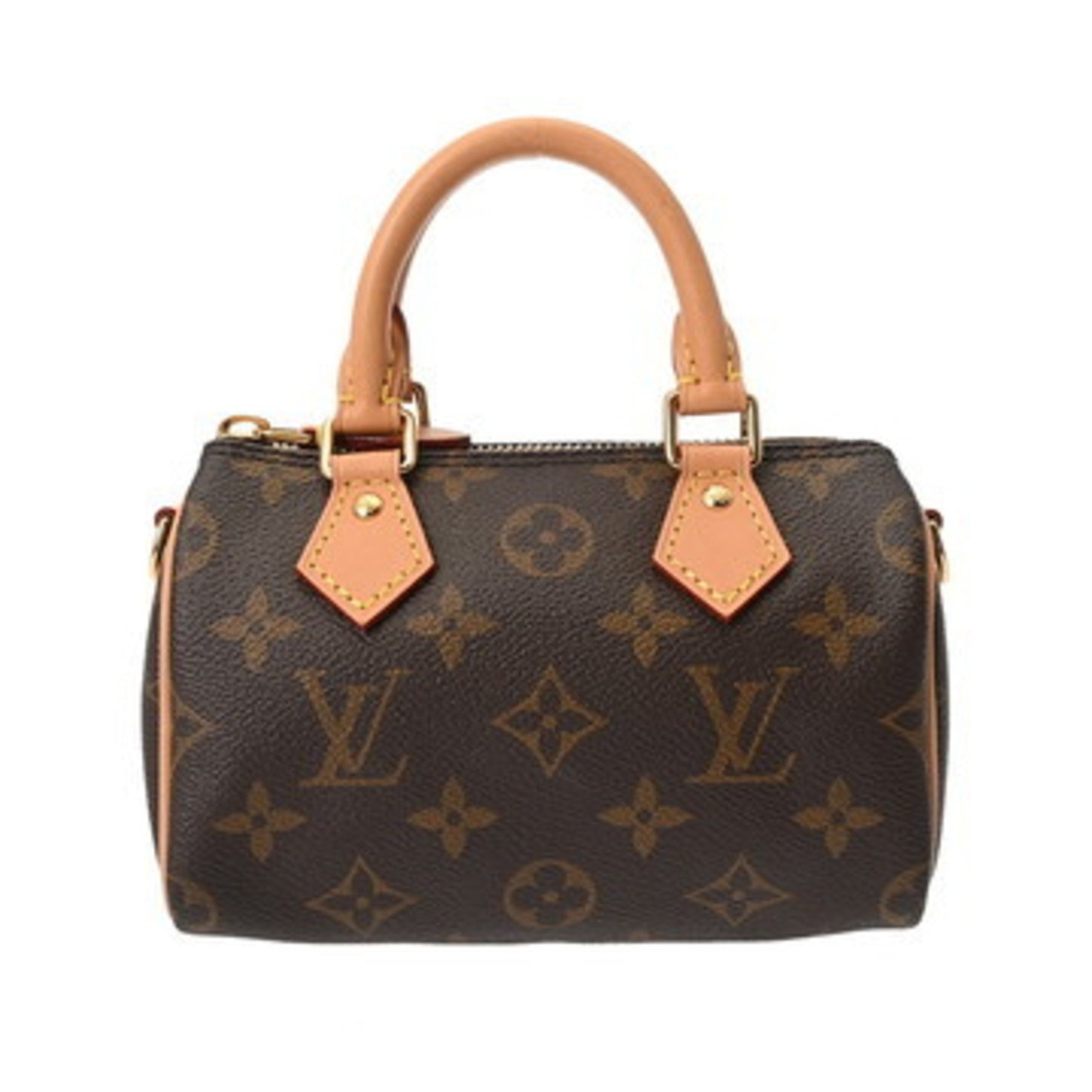 LOUIS VUITTON Monogram Nano Speedy Canvas Shoulder Bag, Like New