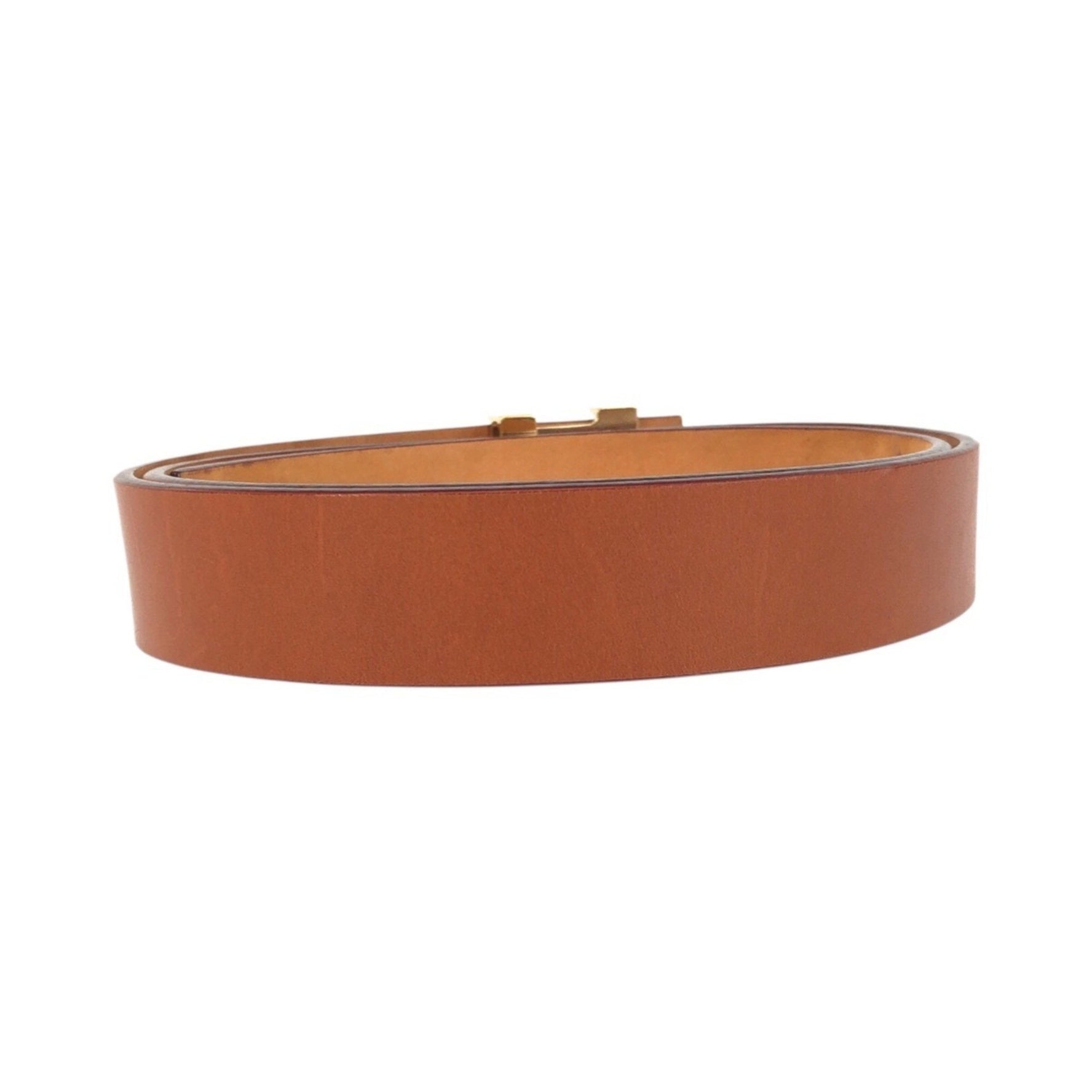 LOUIS VUITTON Santur LV Initial 90 36 Brown Gold Hardware Leather Metal Belt