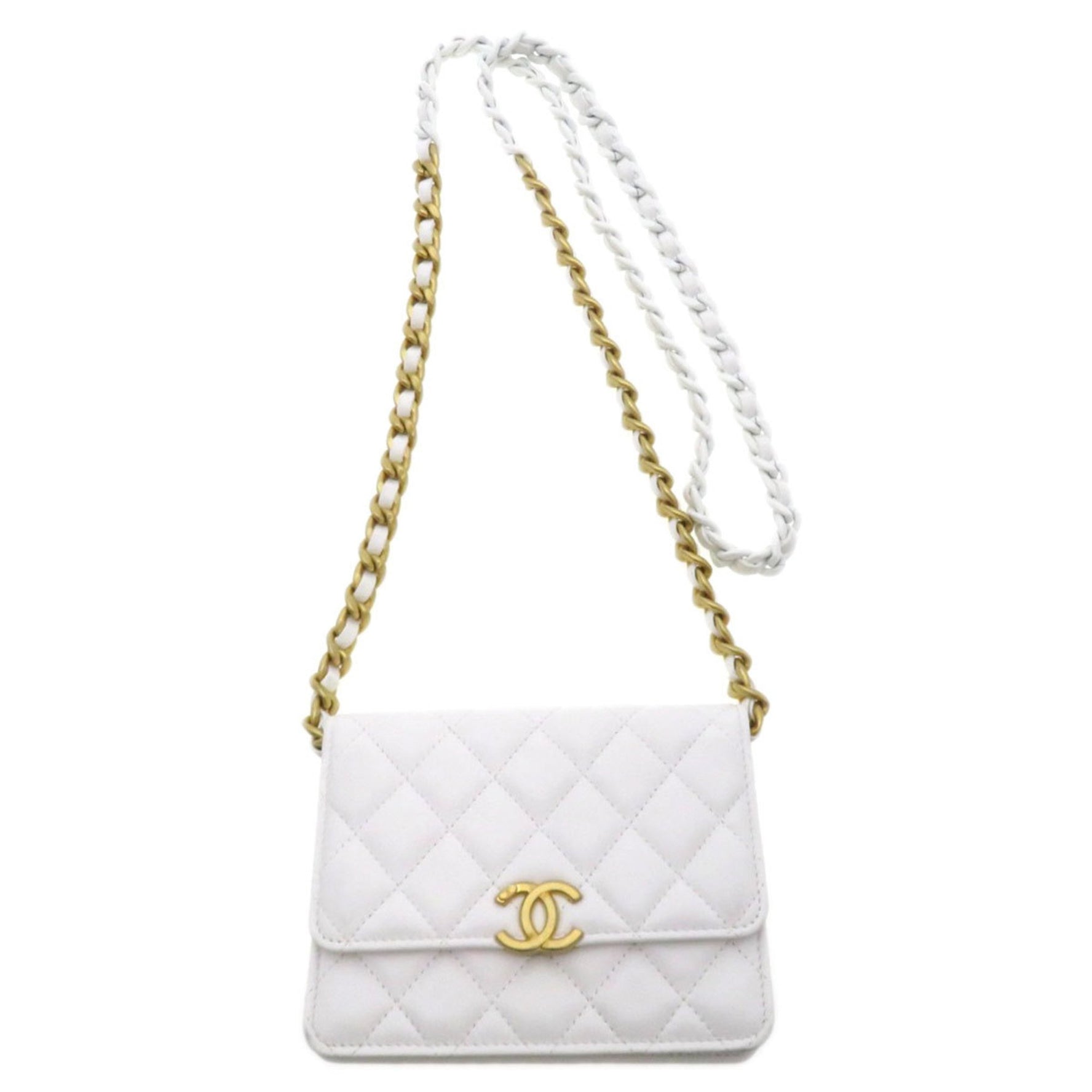 Chanel Chain Wallet Coco Mark Matelasse Shoulder Bag Lambskin