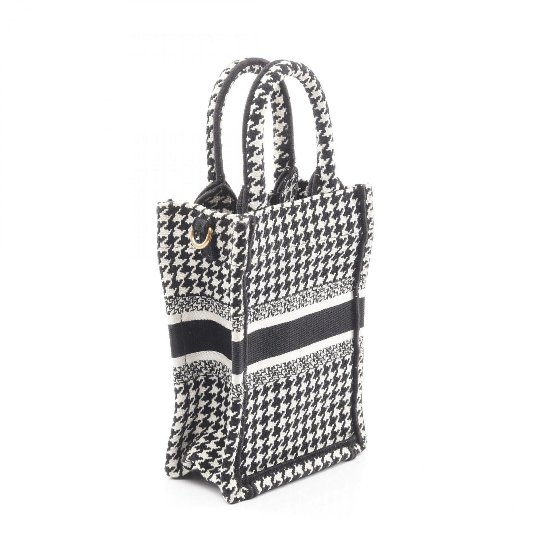 Christian Dior Dior BOOK TOTE Vertical Bag, Mini Phone Handbag, Canvas, Black and White