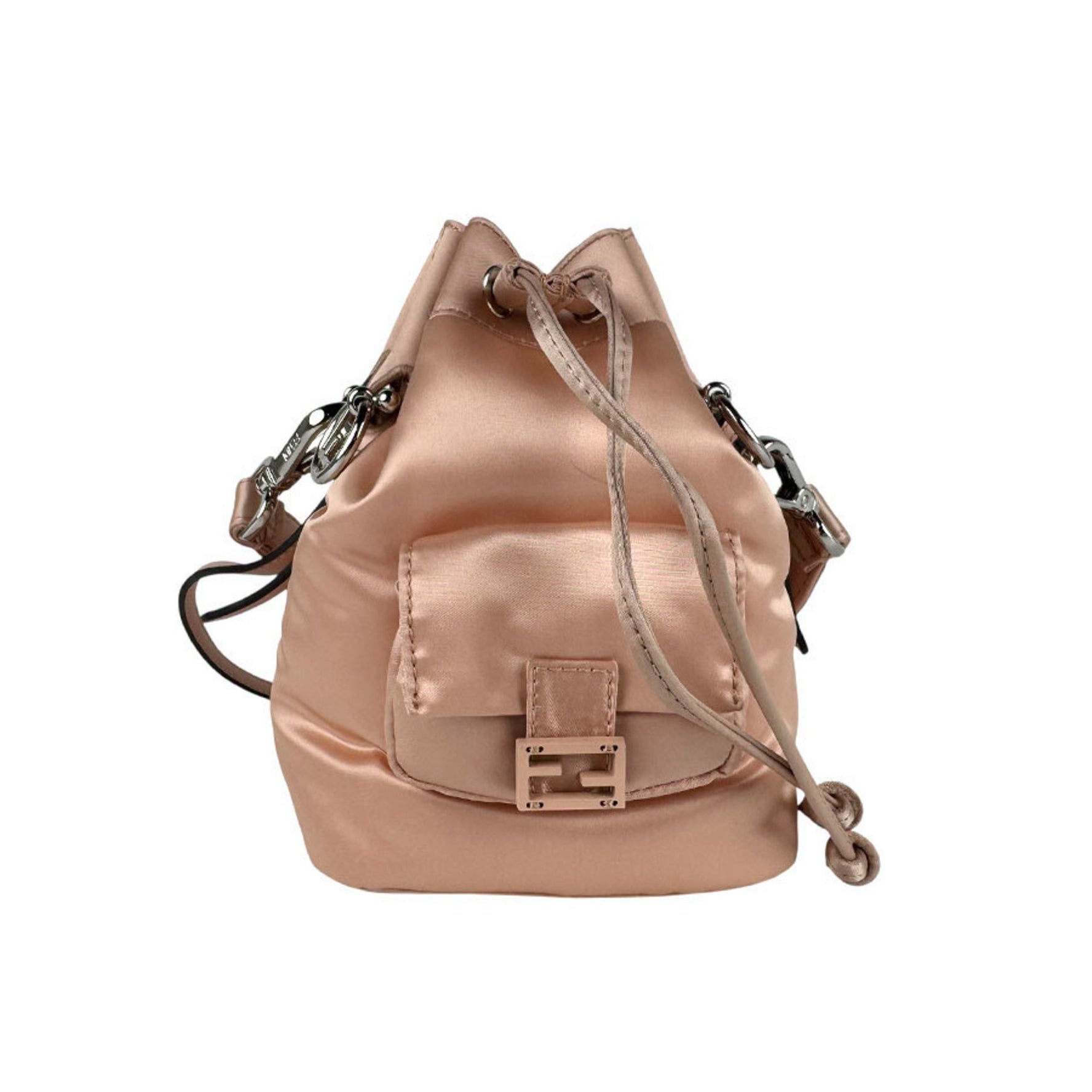 Fendi Montresor Mini Shoulder Bag in Light Pink Satin