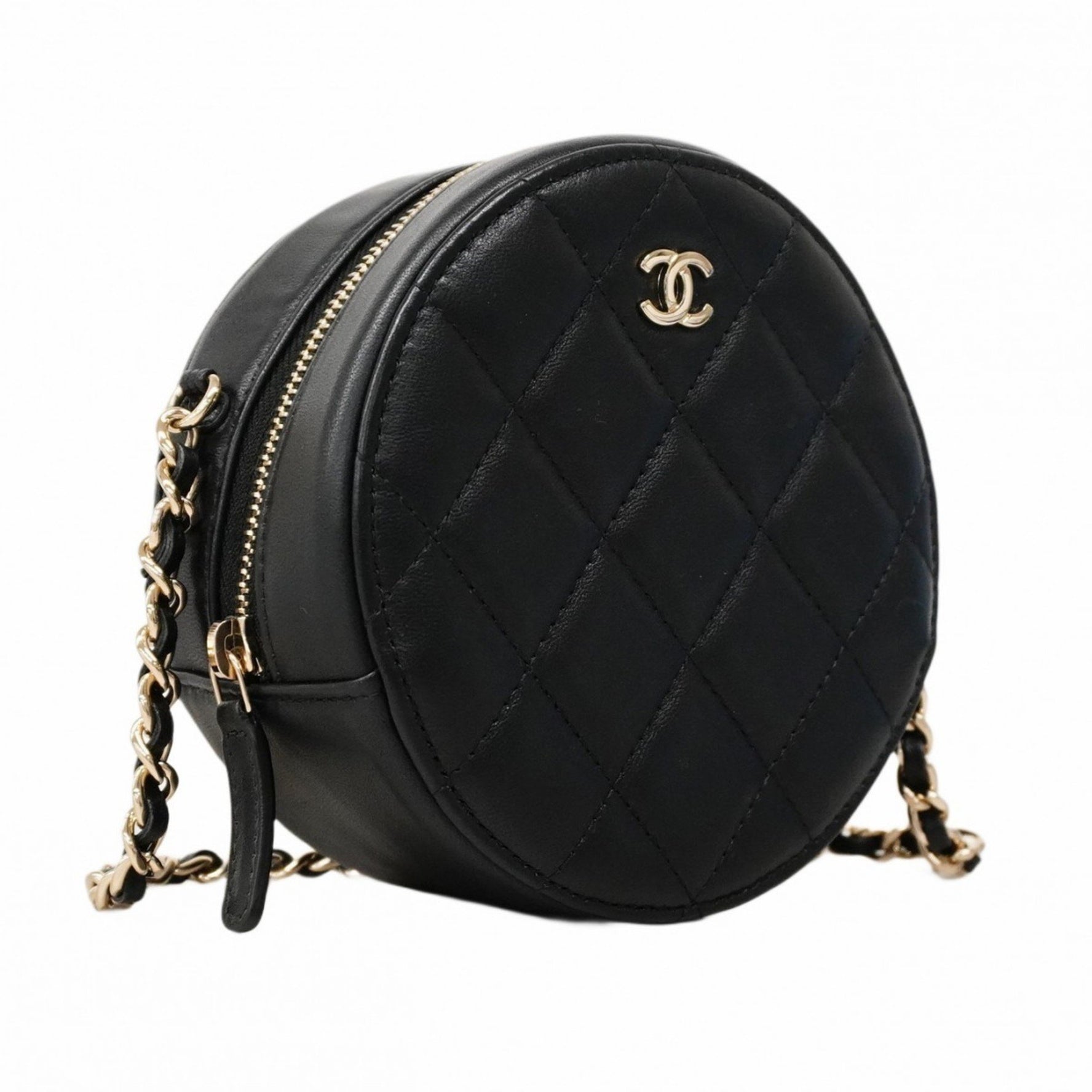 Chanel Matelasse Shoulder Bag with Chain Bag, Lambskin, Champagne