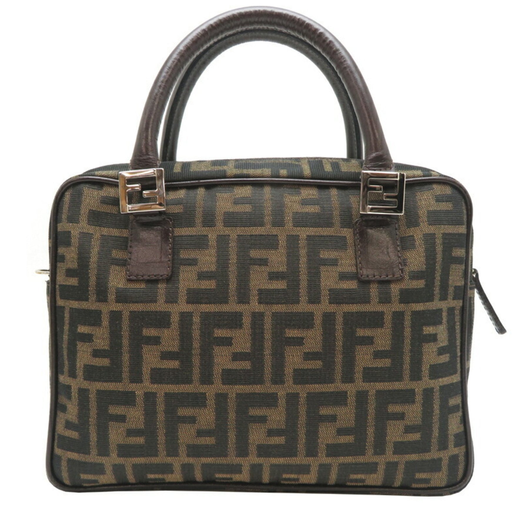 Fendi Shoulder Bag Handbag Canvas Zucca Pattern (Brown)