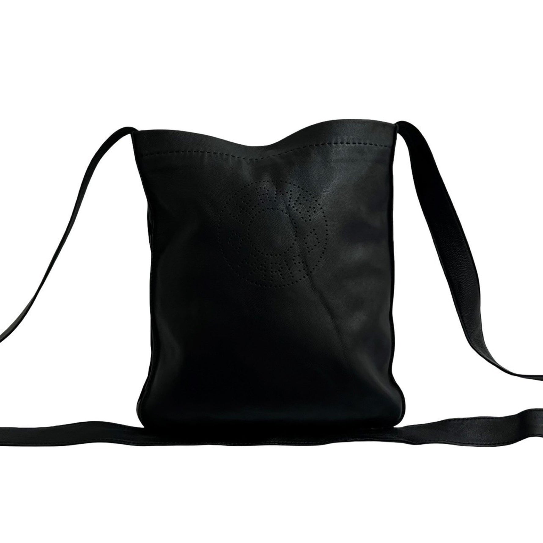 □L engraved HERMES Crudo Cell Calfskin Leather Anjomilo Genuine Shoulder Bag Sacoche