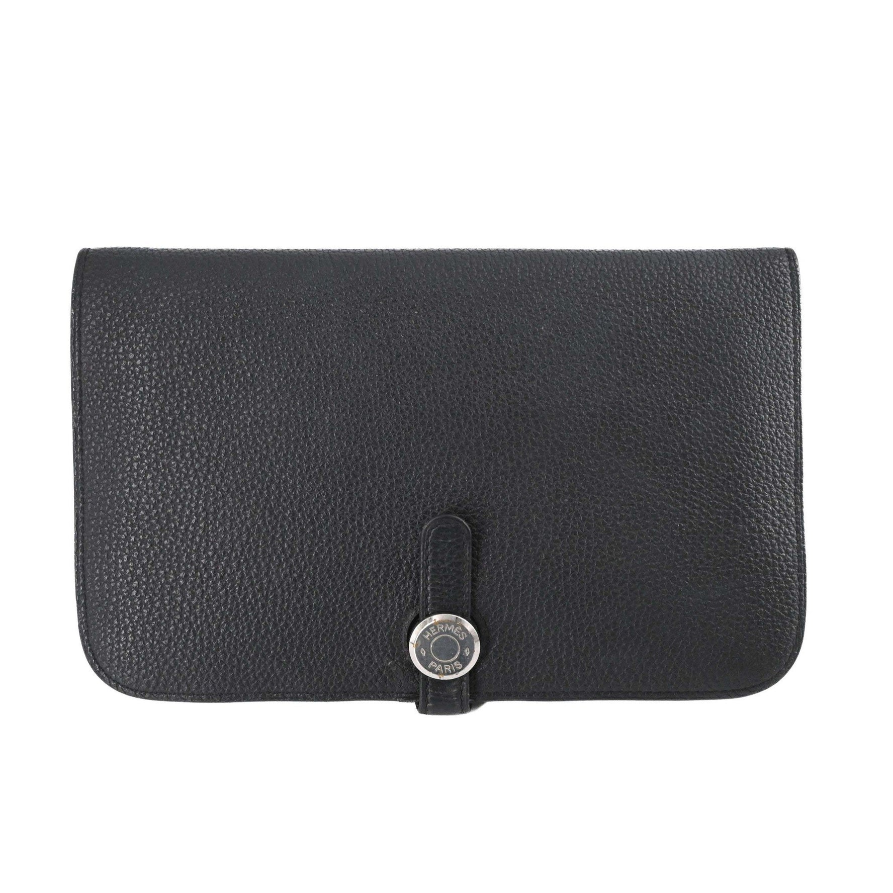 HERMES Dogon GM Duo Togo Leather Long Wallet in Taurillon Clemence #X