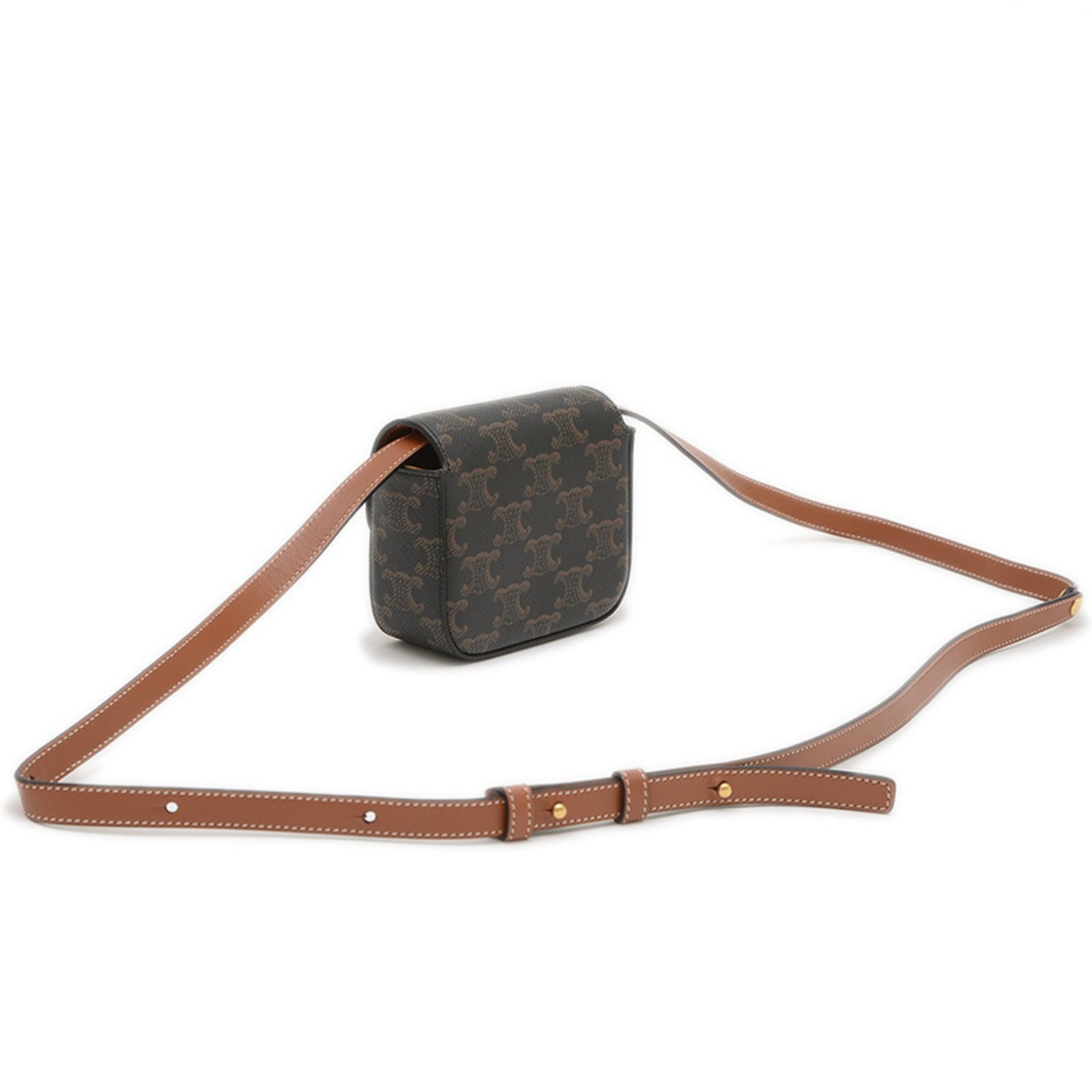 Celine Mini Claude Triomphe Shoulder Bag, Tan