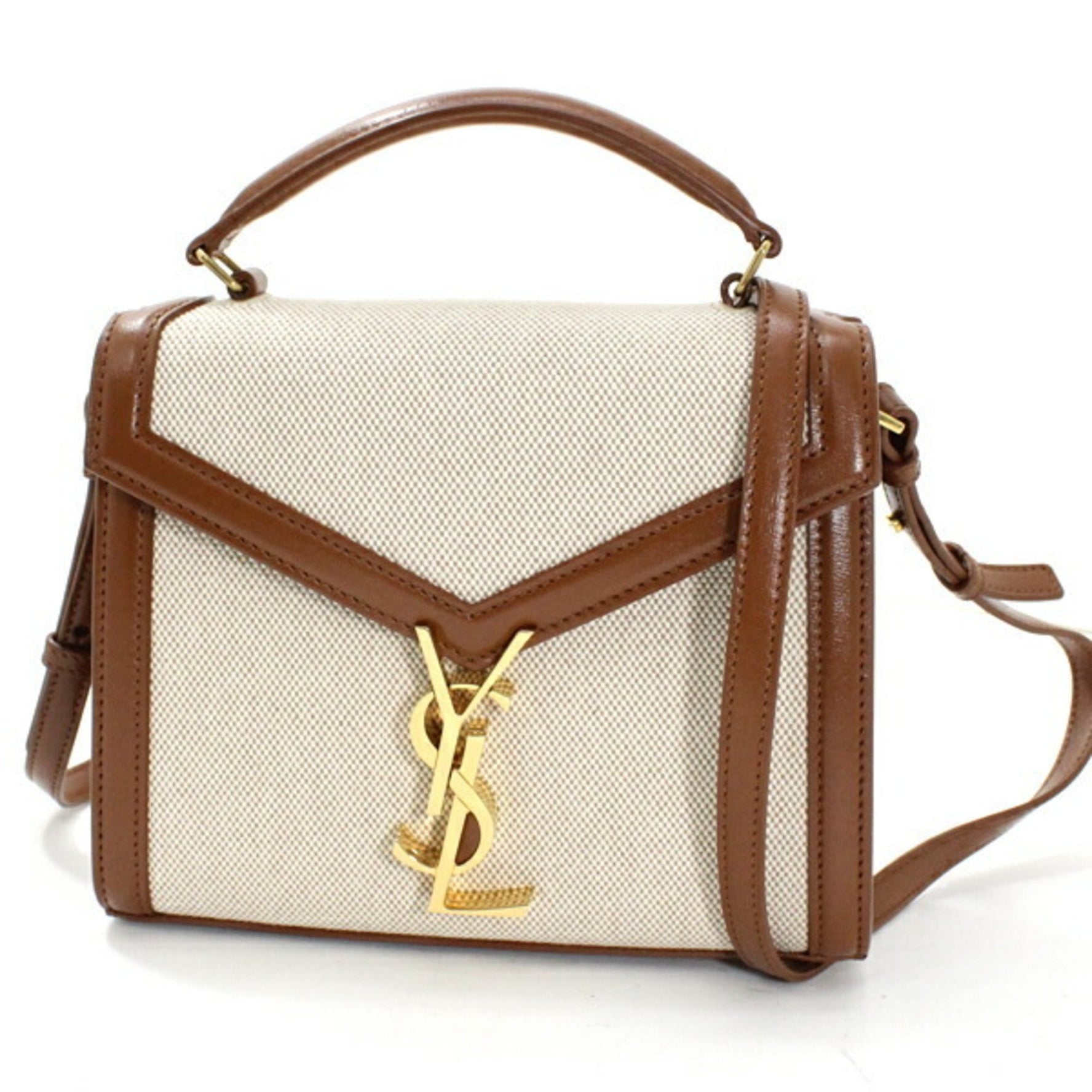 Saint Laurent YSL Cassandra Mini Shoulder Bag, Canvas