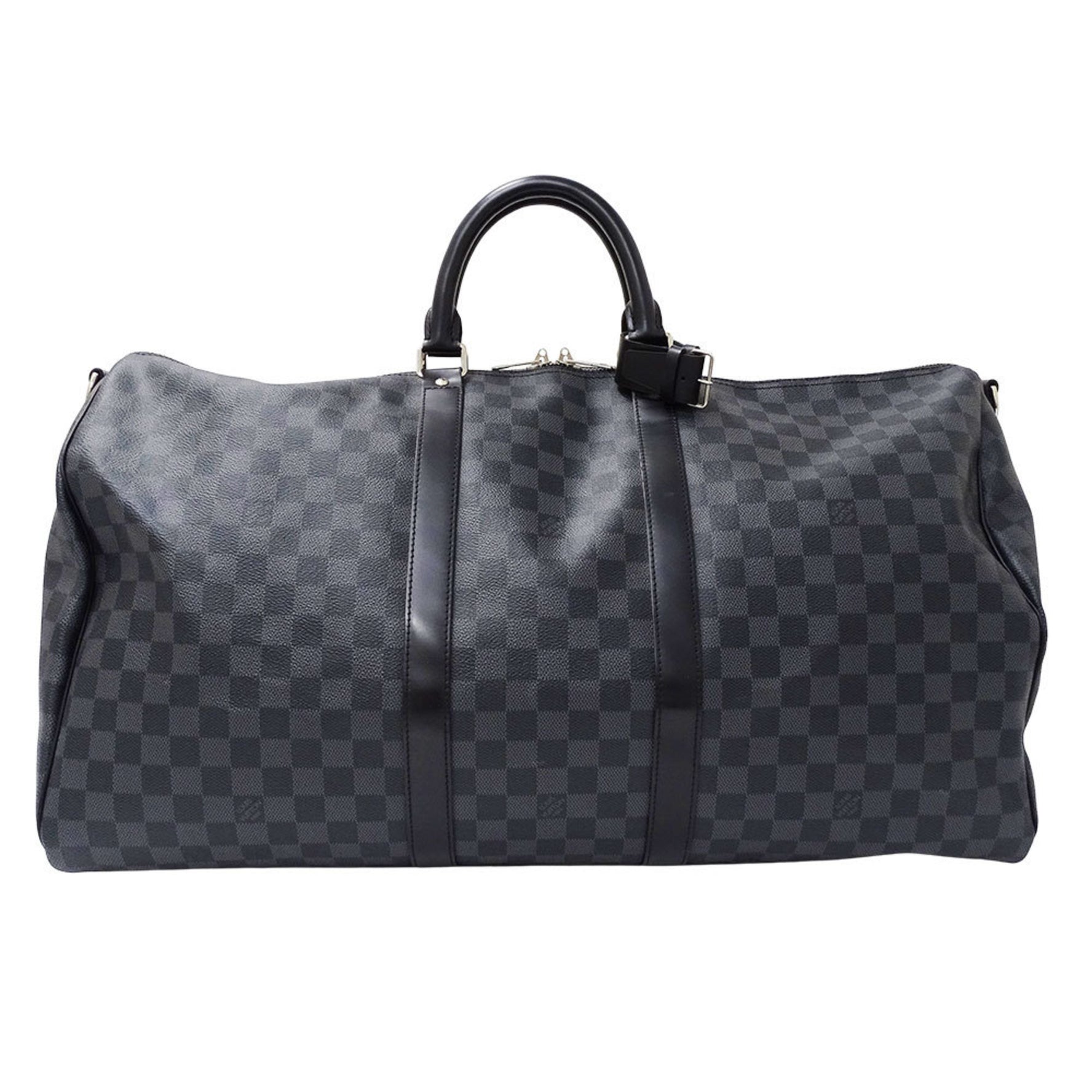 Louis Vuitton Keepall Bandouliere 55 Boston Bag in Damier Graphite Canvas, Large Capacity, Travel