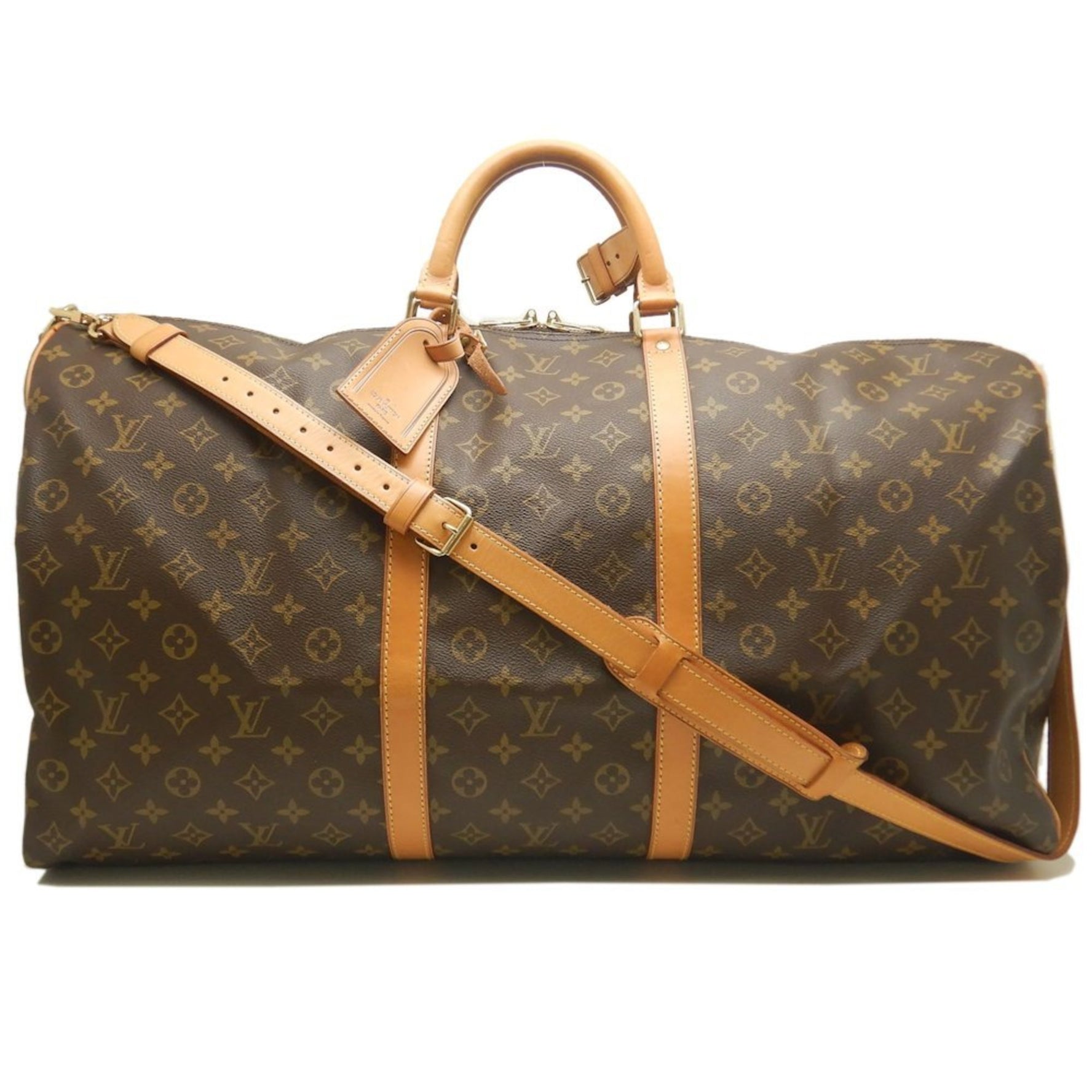 Louis Vuitton Monogram Keepall Bandouliere 60 Boston Bag Brown