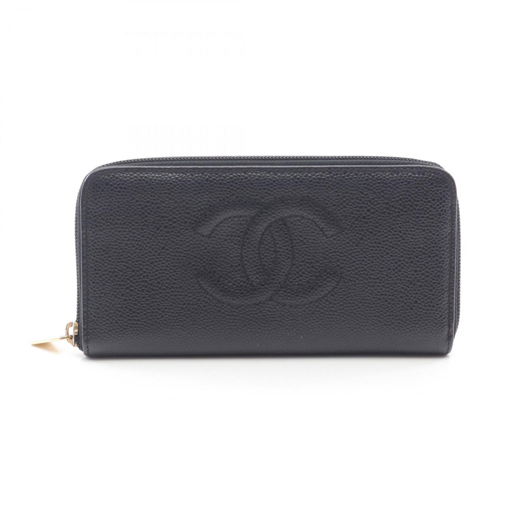 Chanel Coco Mark Round Long Wallet in Grained Calfskin Leather