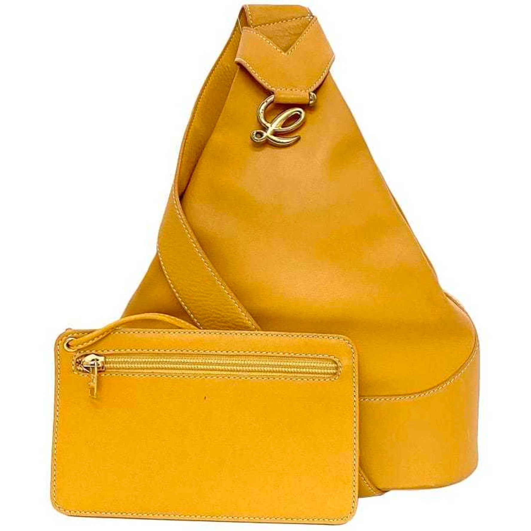 LOEWE Shoulder Bag Camel Anton Backpack Leather