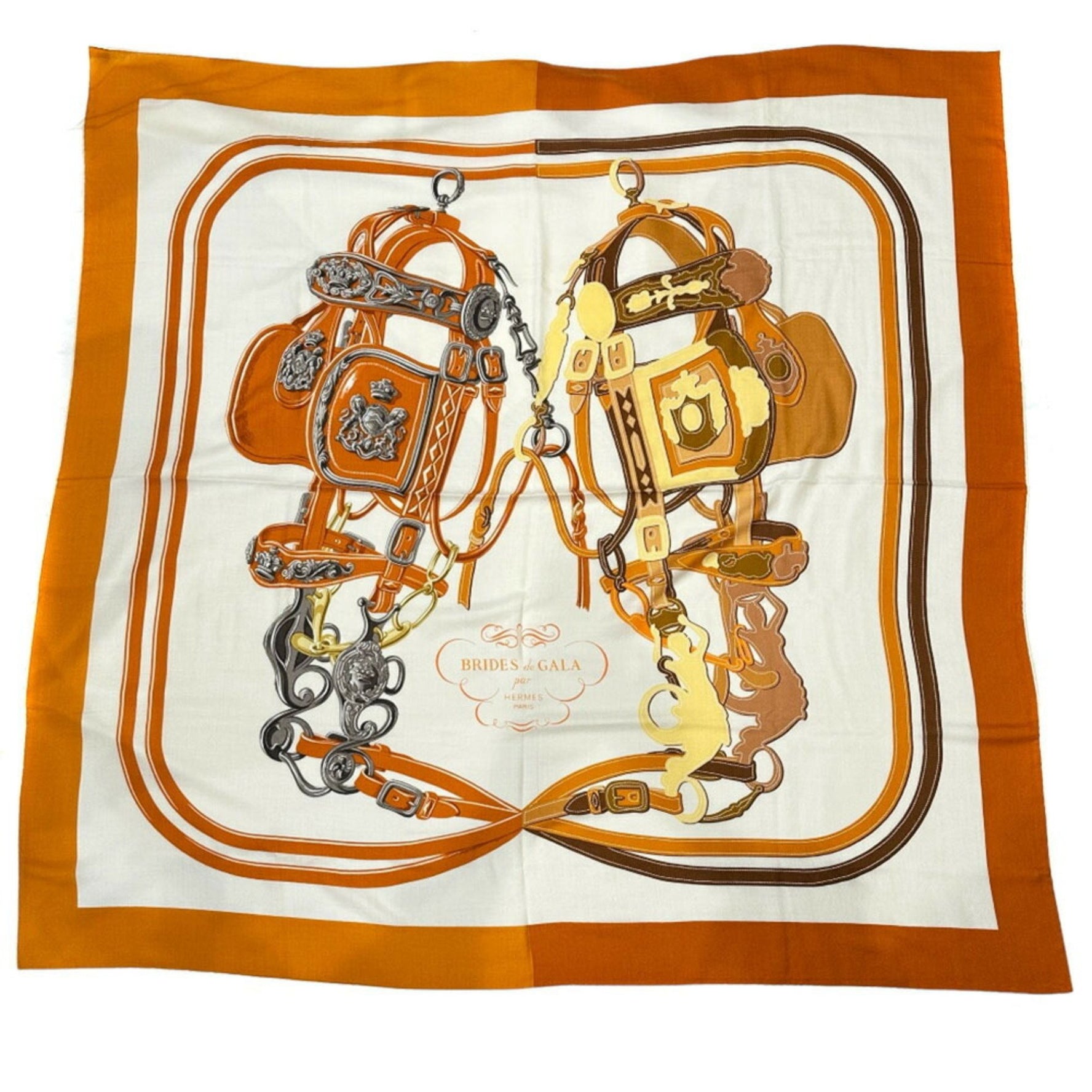 HERMES Cal?jean 140 Stole Cashmere x Silk