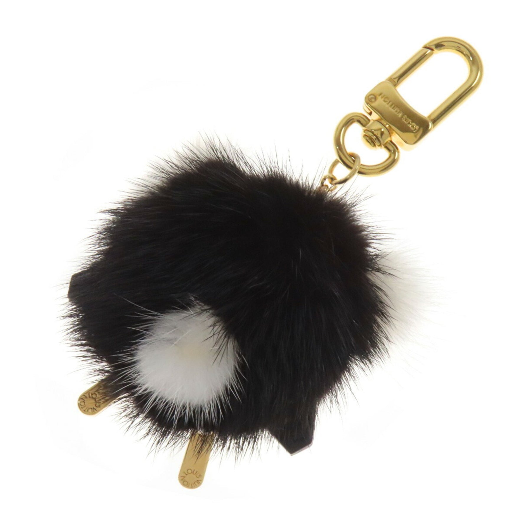 Louis Vuitton Jeweled Sack Fur Wild Panda Keychain Mink