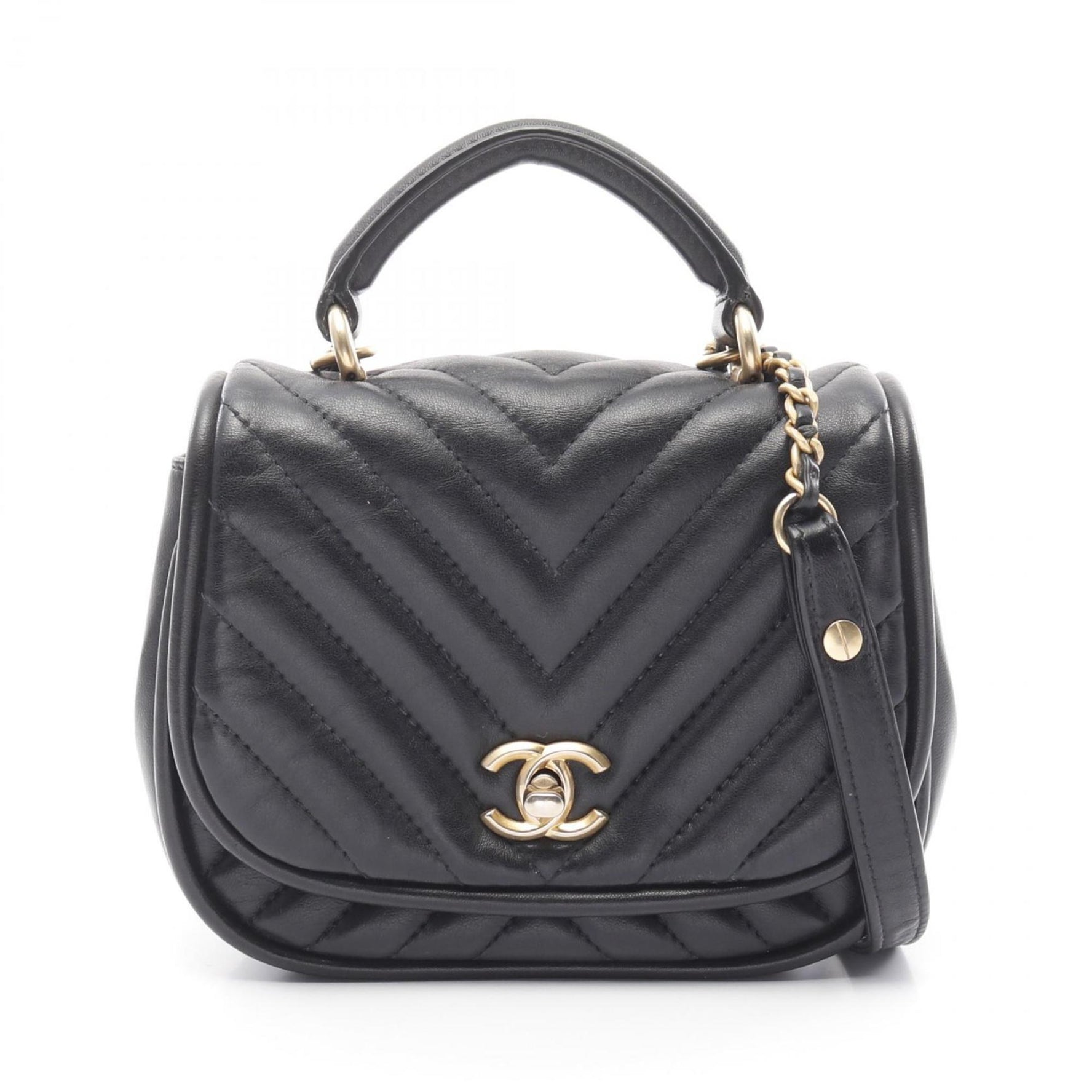 CHANEL Chevron V-stitch shoulder bag, lambskin