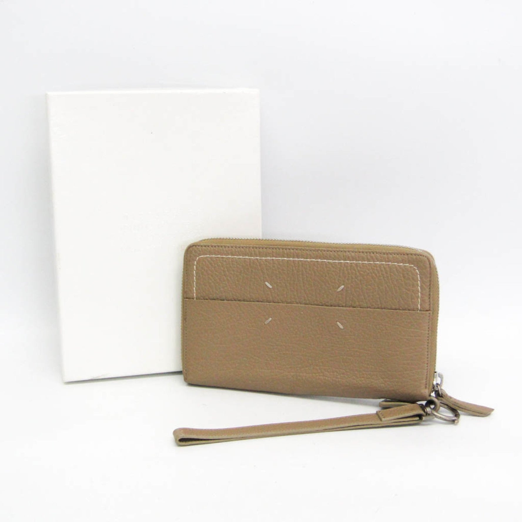 Maison Margiela 4 Stitch Organizer Wallet Men,Women Leather Long Wallet (bi-fold) Beige