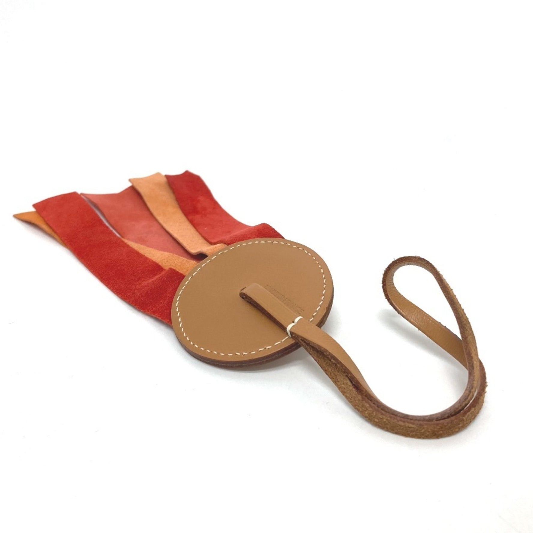 HERMES Paddock Flotte Bag Keychain Charm Anjou Milo Men's Rose Jaipur x Fou Rouge Multicolor