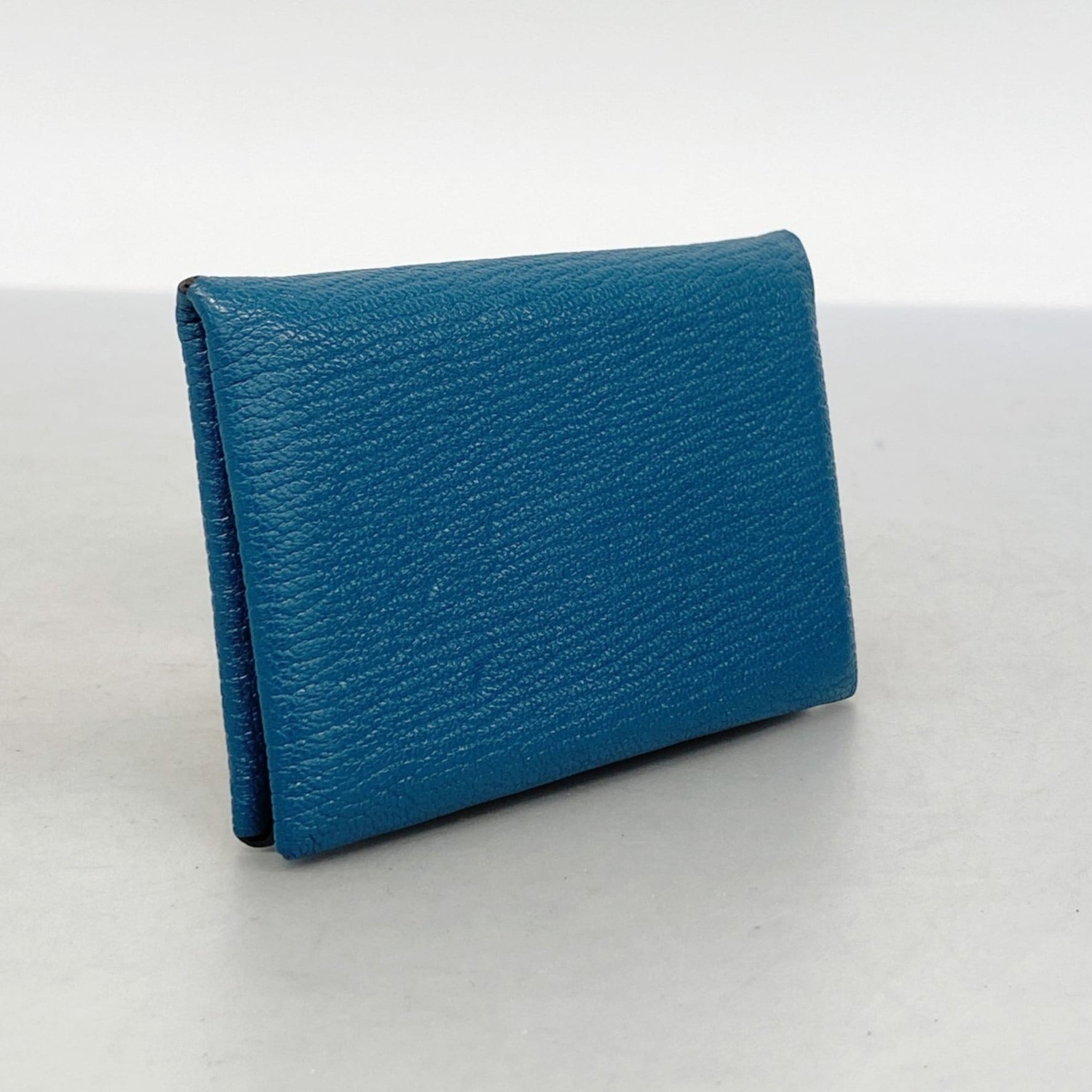 Hermes Hermès Calvi Chevre Mysore Vert Bosphore Card Case with D Stamp