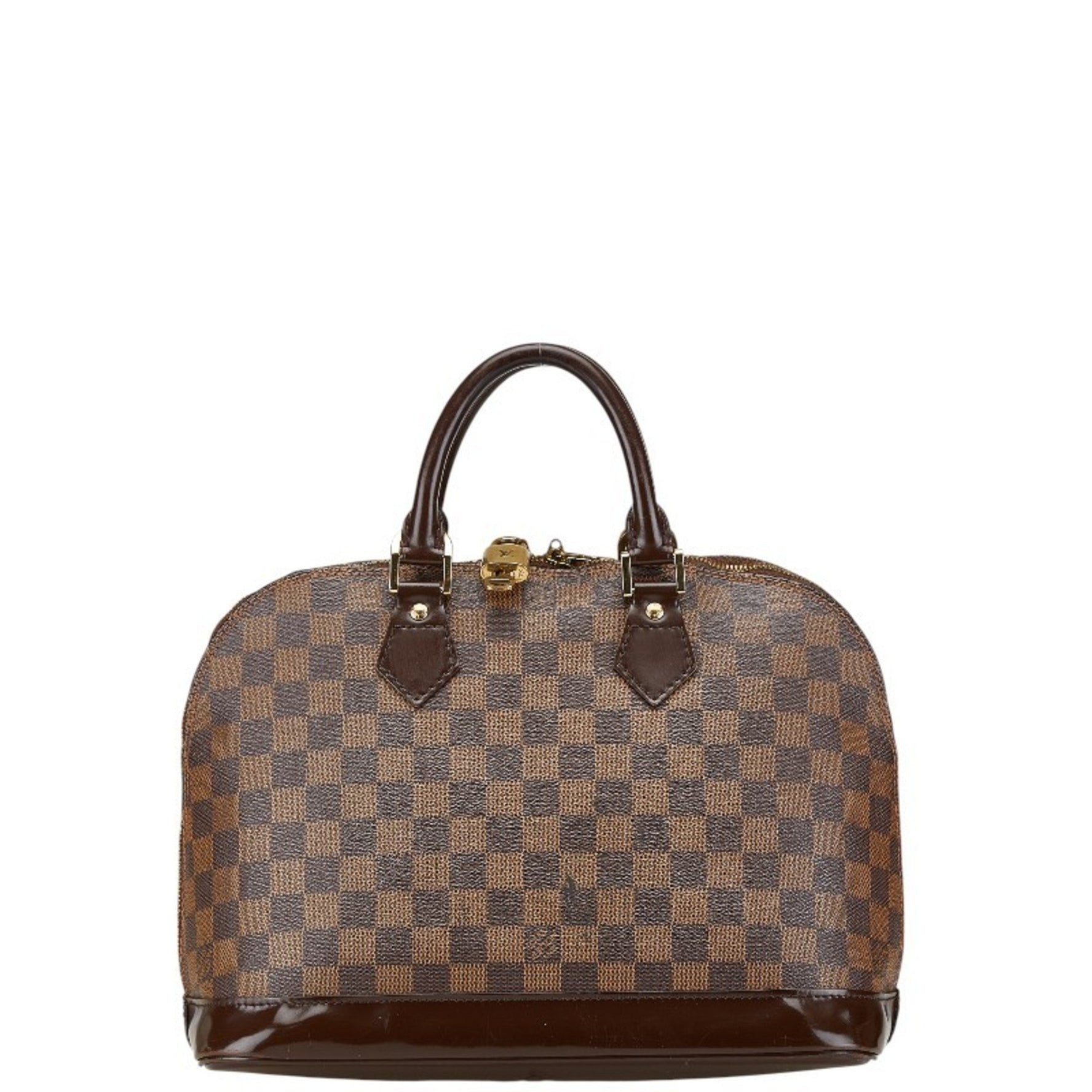 Louis Vuitton Damier Alma PM Handbag Brown PVC Leather