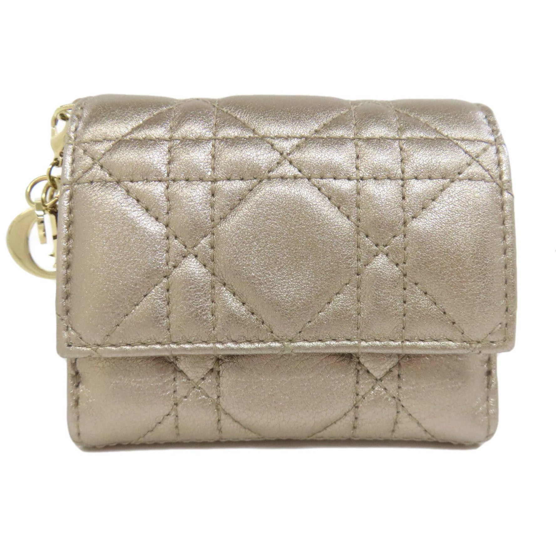 Christian Dior Lady Bi-fold Wallet Leather