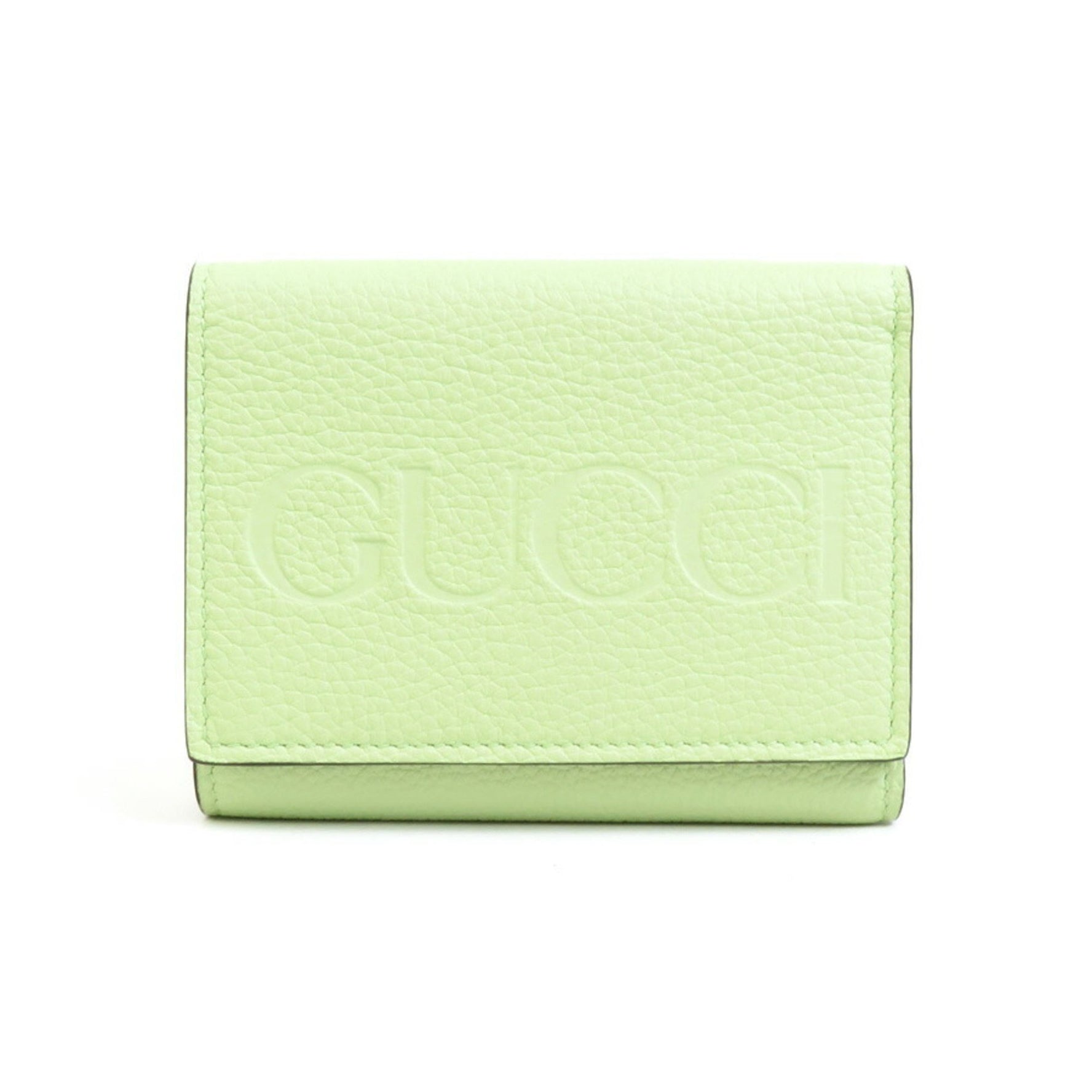 GUCCI Tri-fold wallet Leather Light yellow green