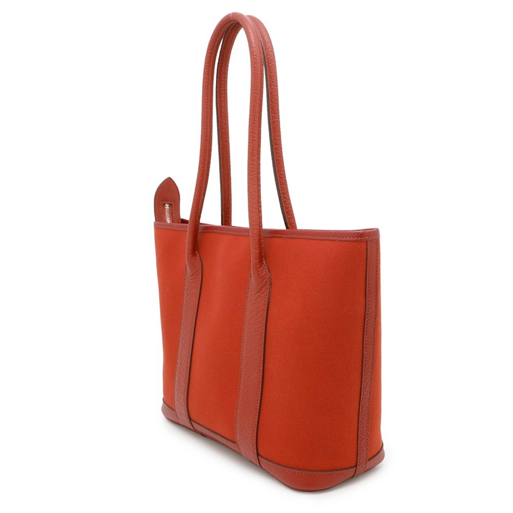 Hermes Hermès Garden Zip PM Tote Bag, Rouge Duchess Toile Officier, Buffle, □M Stamped