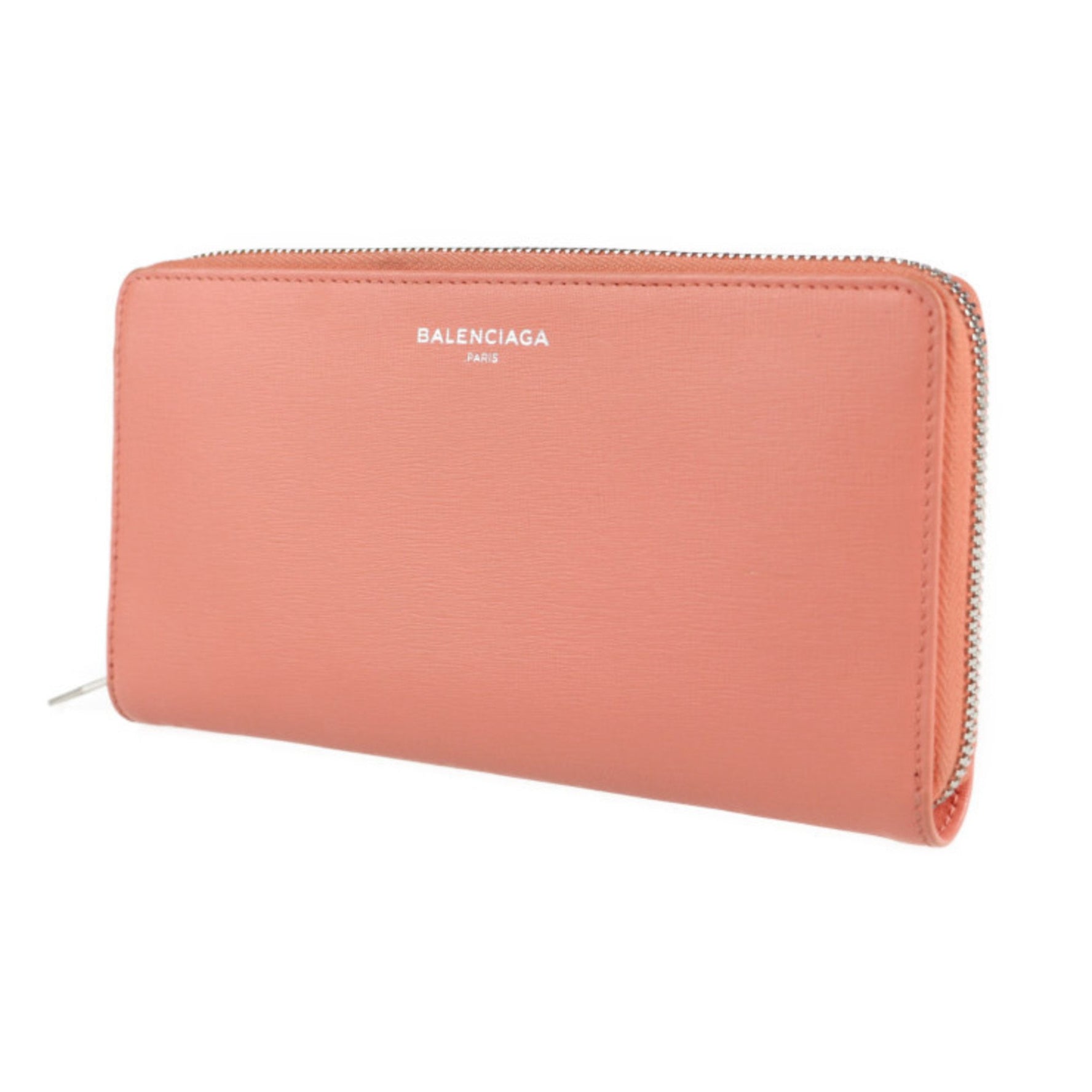 BALENCIAGA Essential Long Wallet Leather Salmon Pink Round